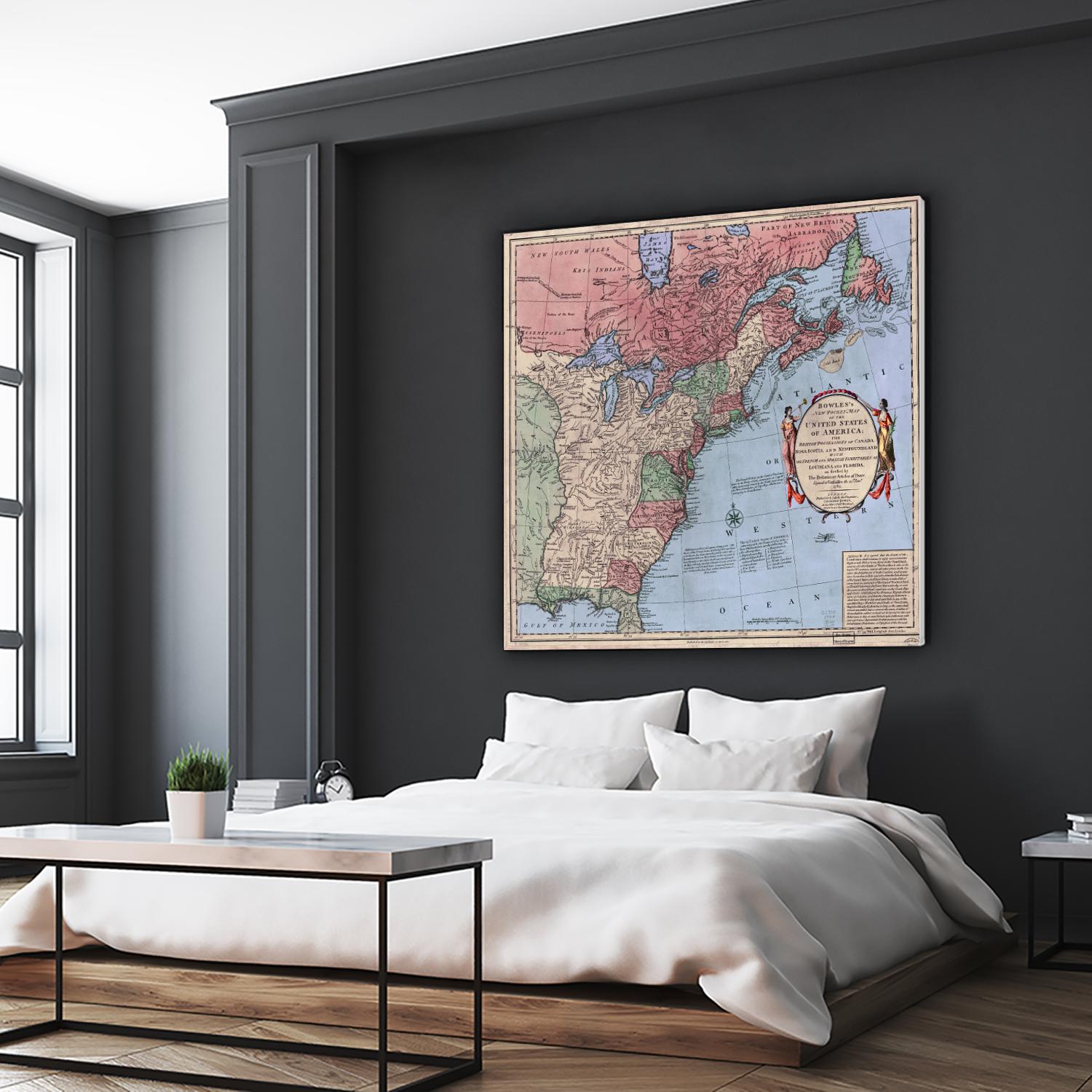 North american map in 1784 by Archive on GIANT ART - pink maps