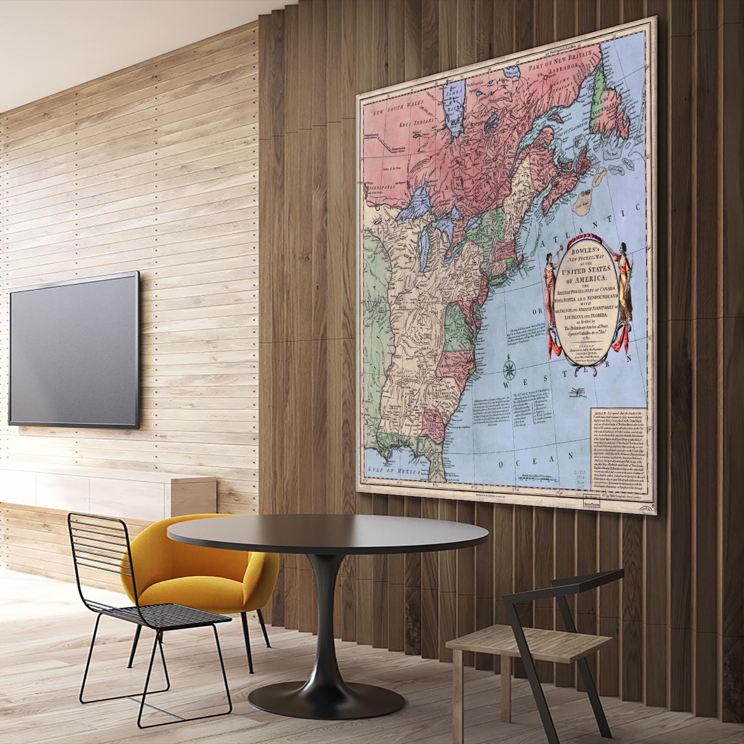 North american map in 1784 by Archive on GIANT ART - pink maps