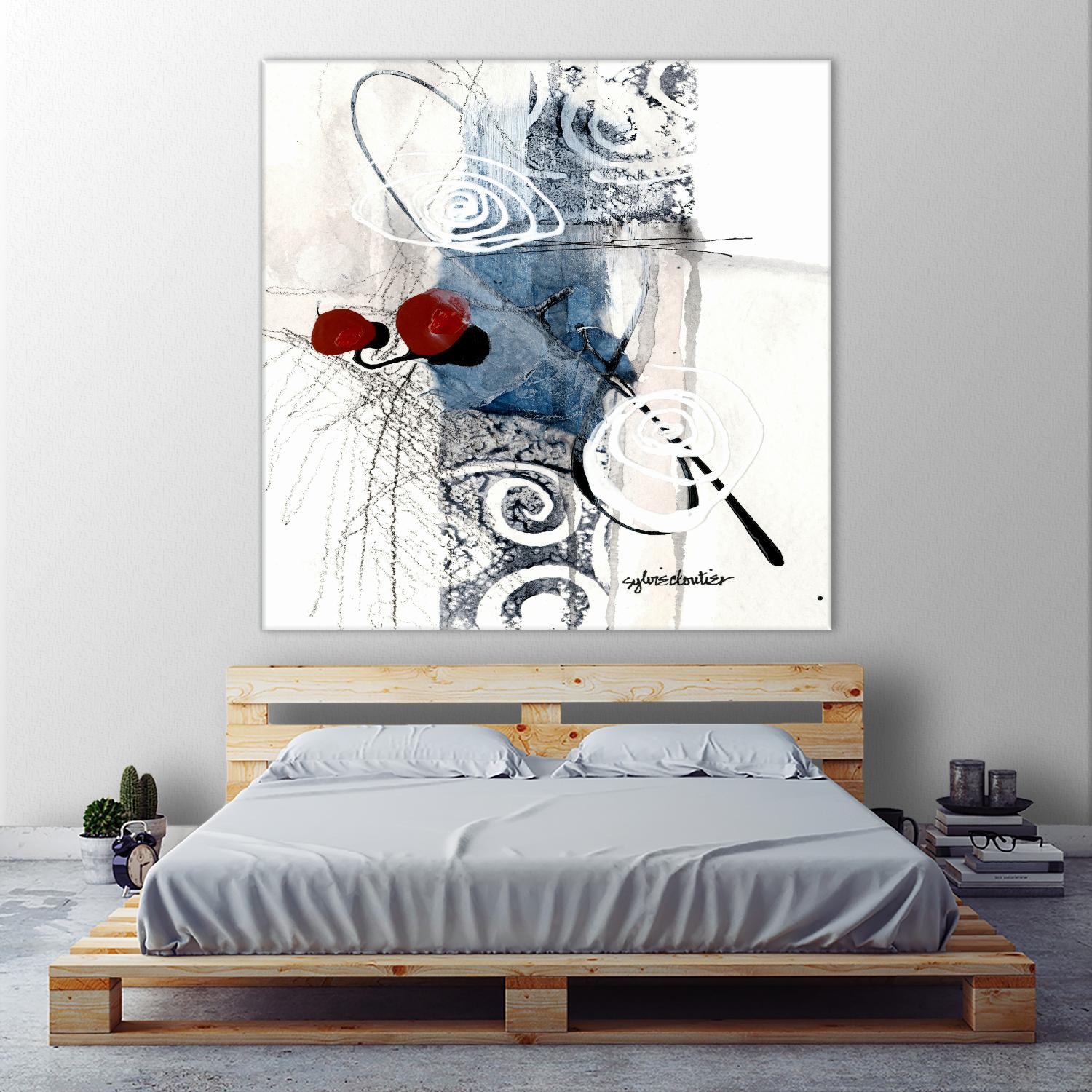 Zone Bleue by Sylvie Cloutier on GIANT ART - red abstract artistes du québec