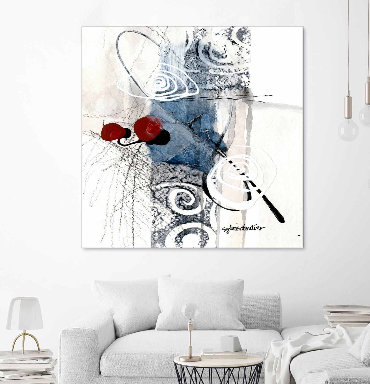 Zone Bleue by Sylvie Cloutier on GIANT ART - red abstract artistes du québec