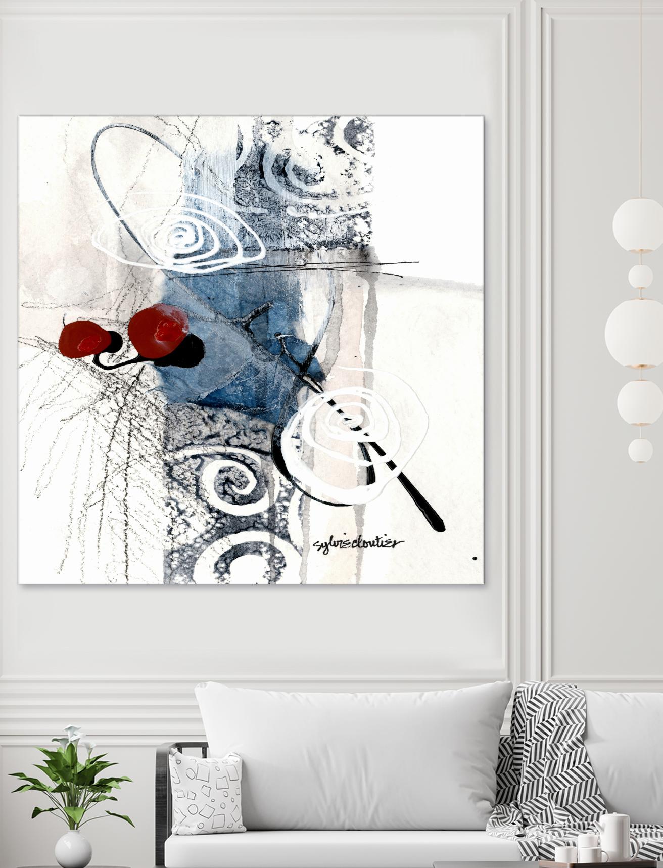 Zone Bleue by Sylvie Cloutier on GIANT ART - red abstract artistes du québec