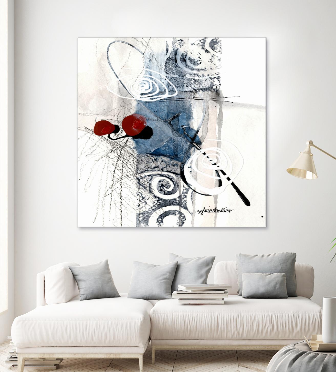 Zone Bleue by Sylvie Cloutier on GIANT ART - red abstract artistes du québec