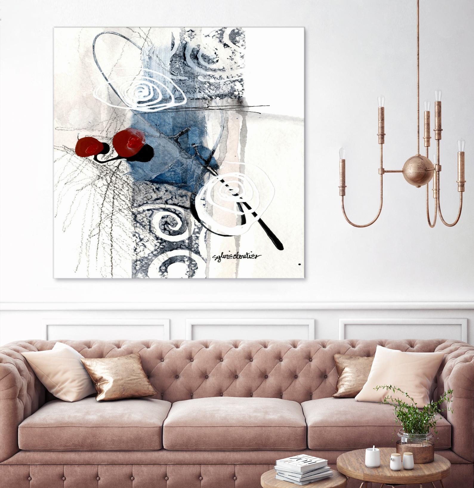 Zone Bleue by Sylvie Cloutier on GIANT ART - red abstract artistes du québec