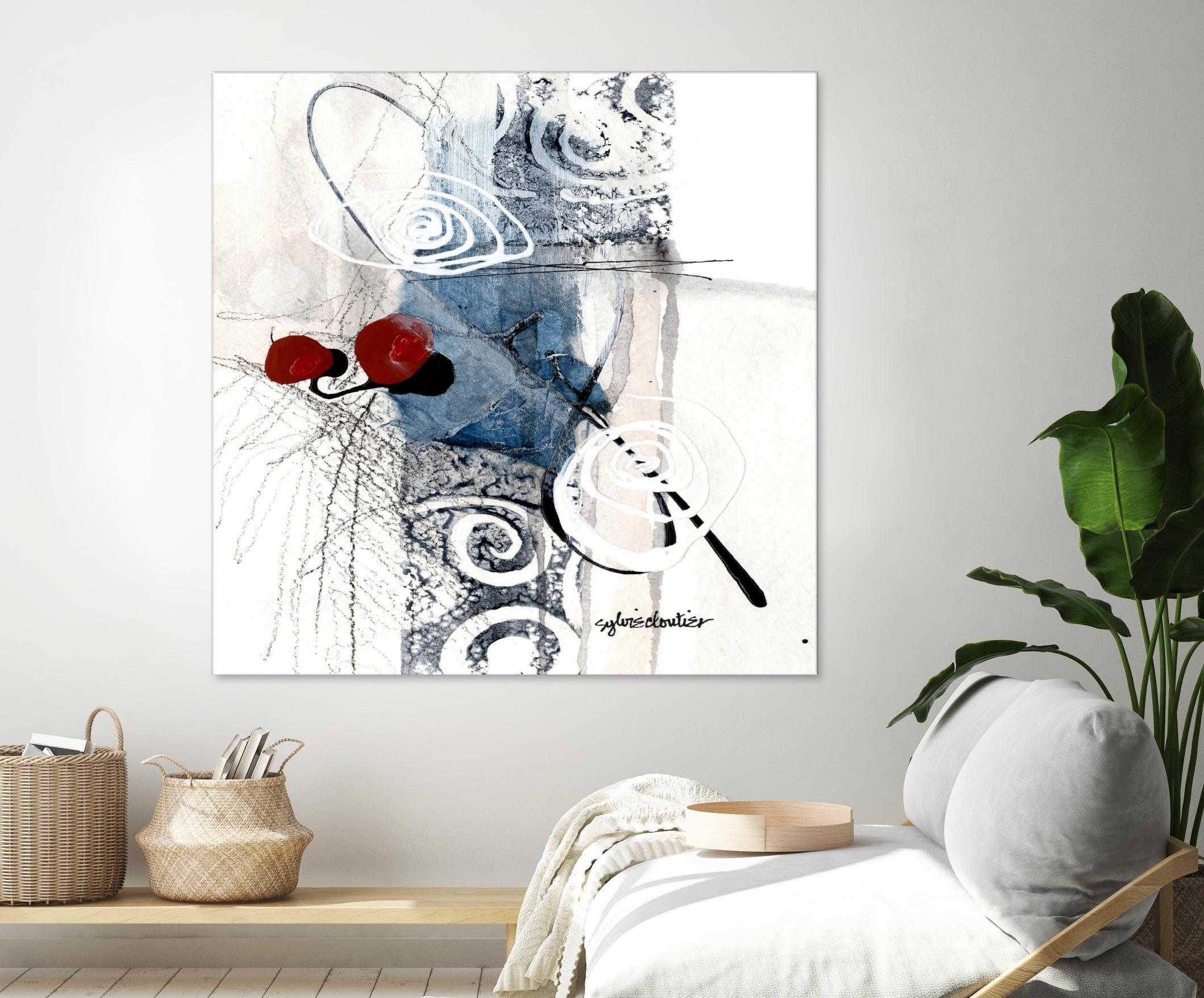 Zone Bleue by Sylvie Cloutier on GIANT ART - red abstract artistes du québec