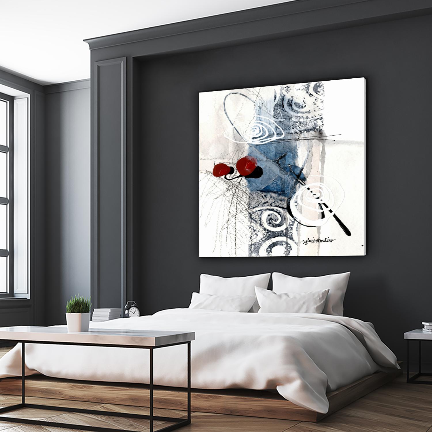 Zone Bleue by Sylvie Cloutier on GIANT ART - red abstract artistes du québec