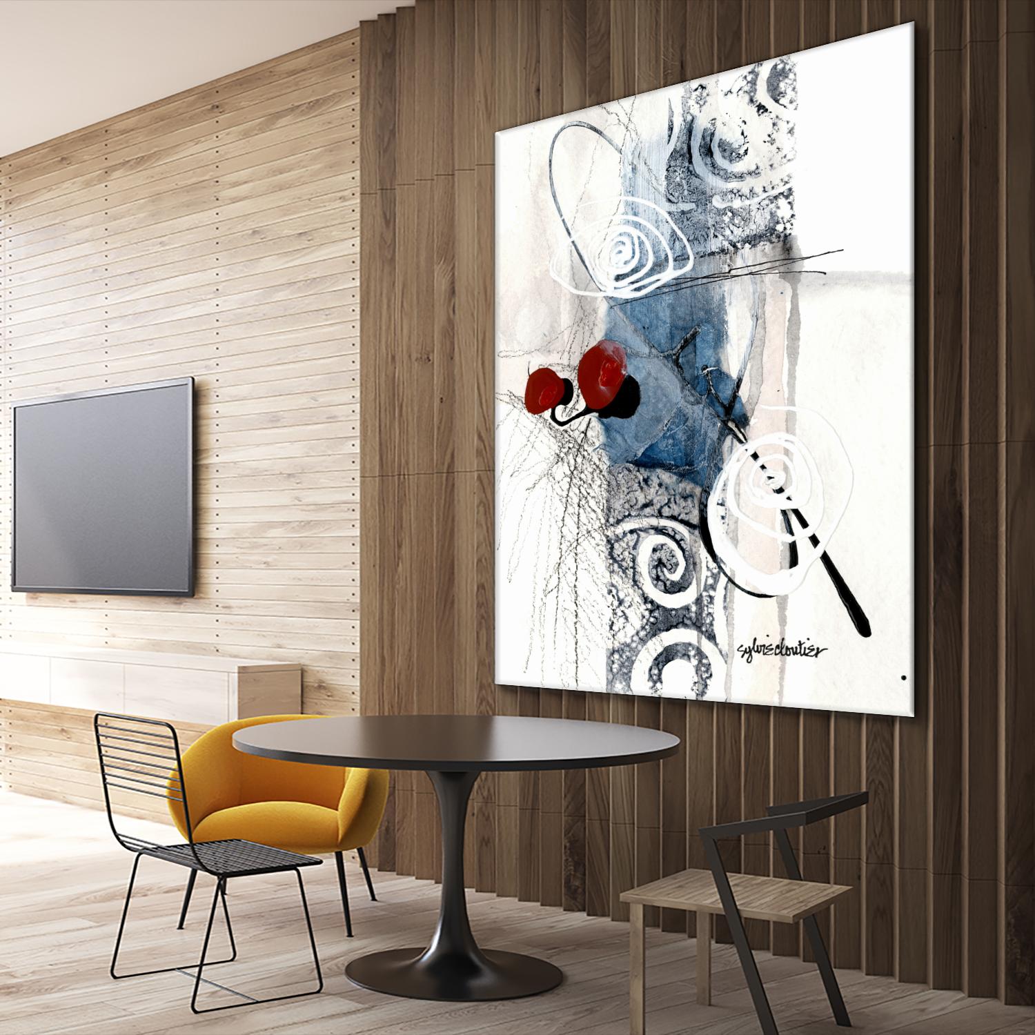 Zone Bleue by Sylvie Cloutier on GIANT ART - red abstract artistes du québec