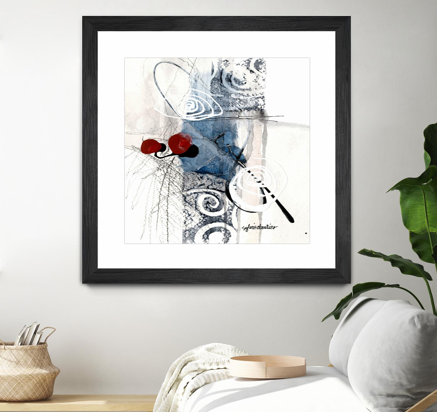 Zone Bleue by Sylvie Cloutier on GIANT ART - red abstract artistes du québec