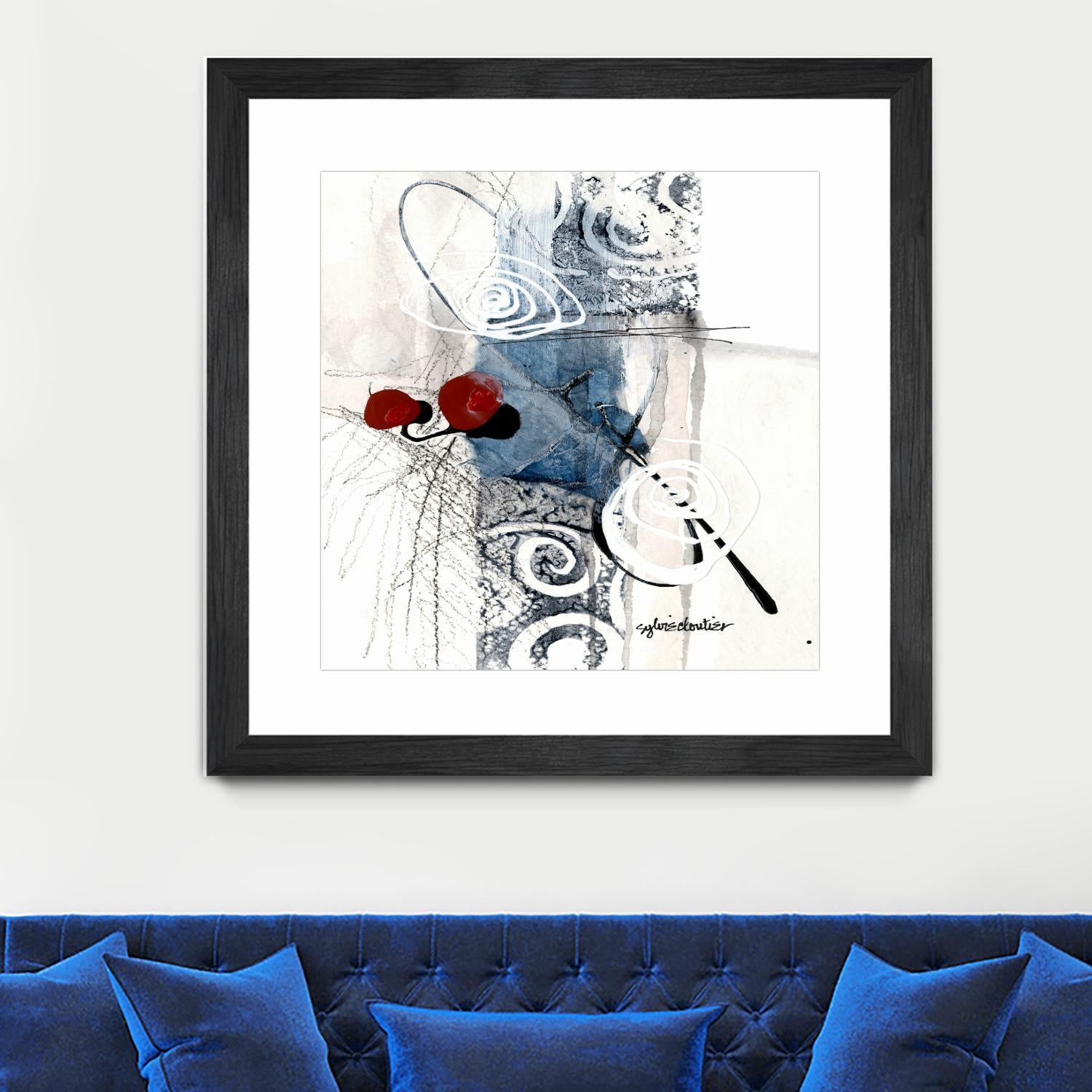 Zone Bleue by Sylvie Cloutier on GIANT ART - red abstract artistes du québec