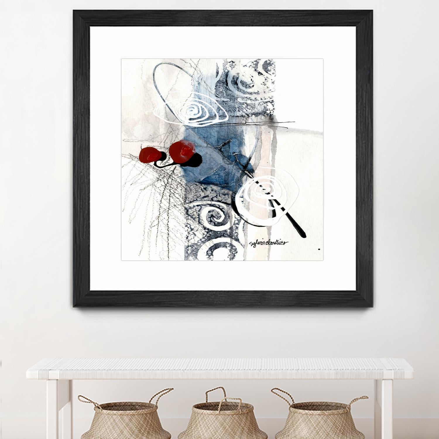 Zone Bleue by Sylvie Cloutier on GIANT ART - red abstract artistes du québec