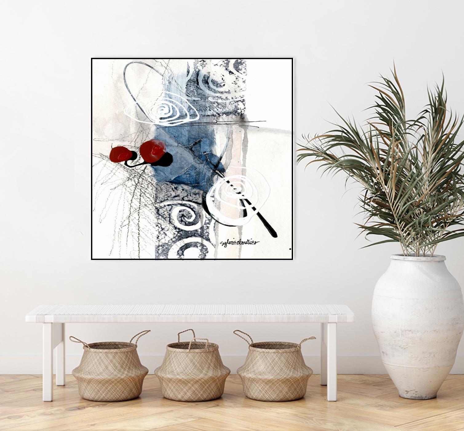 Zone Bleue by Sylvie Cloutier on GIANT ART - red abstract artistes du québec