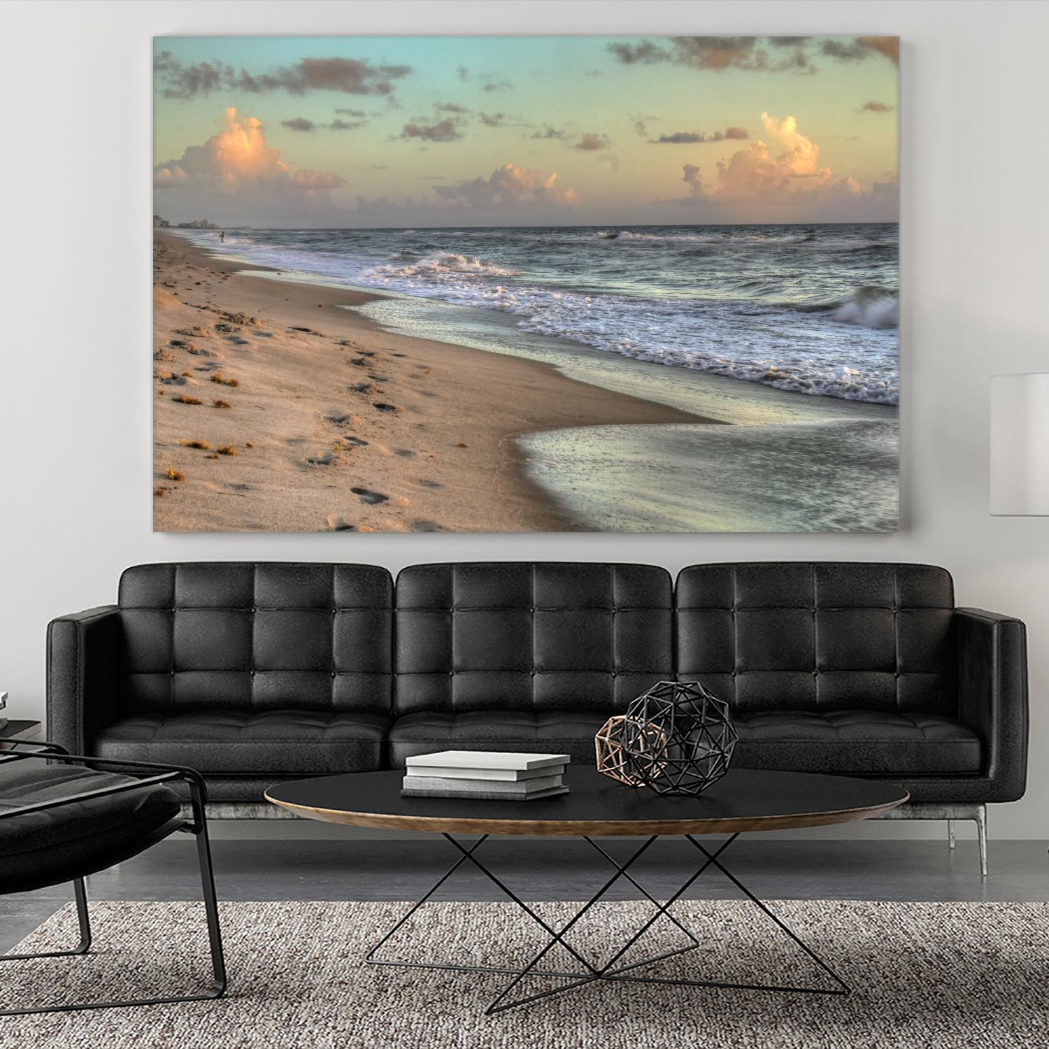 Indialantic 3 by Rene Griffith on GIANT ART - beige costal waves