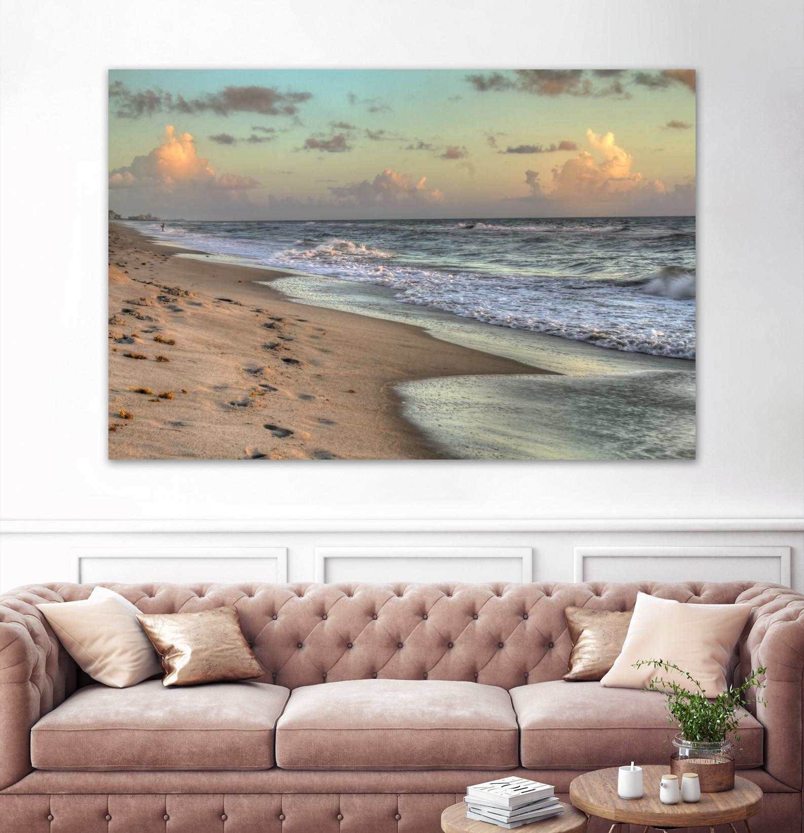 Indialantic 3 by Rene Griffith on GIANT ART - beige costal waves