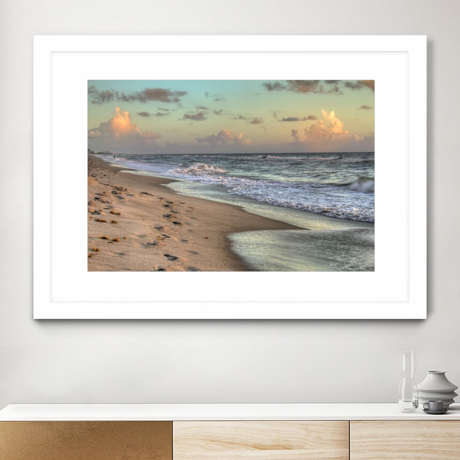 Indialantic 3 by Rene Griffith on GIANT ART - beige costal waves