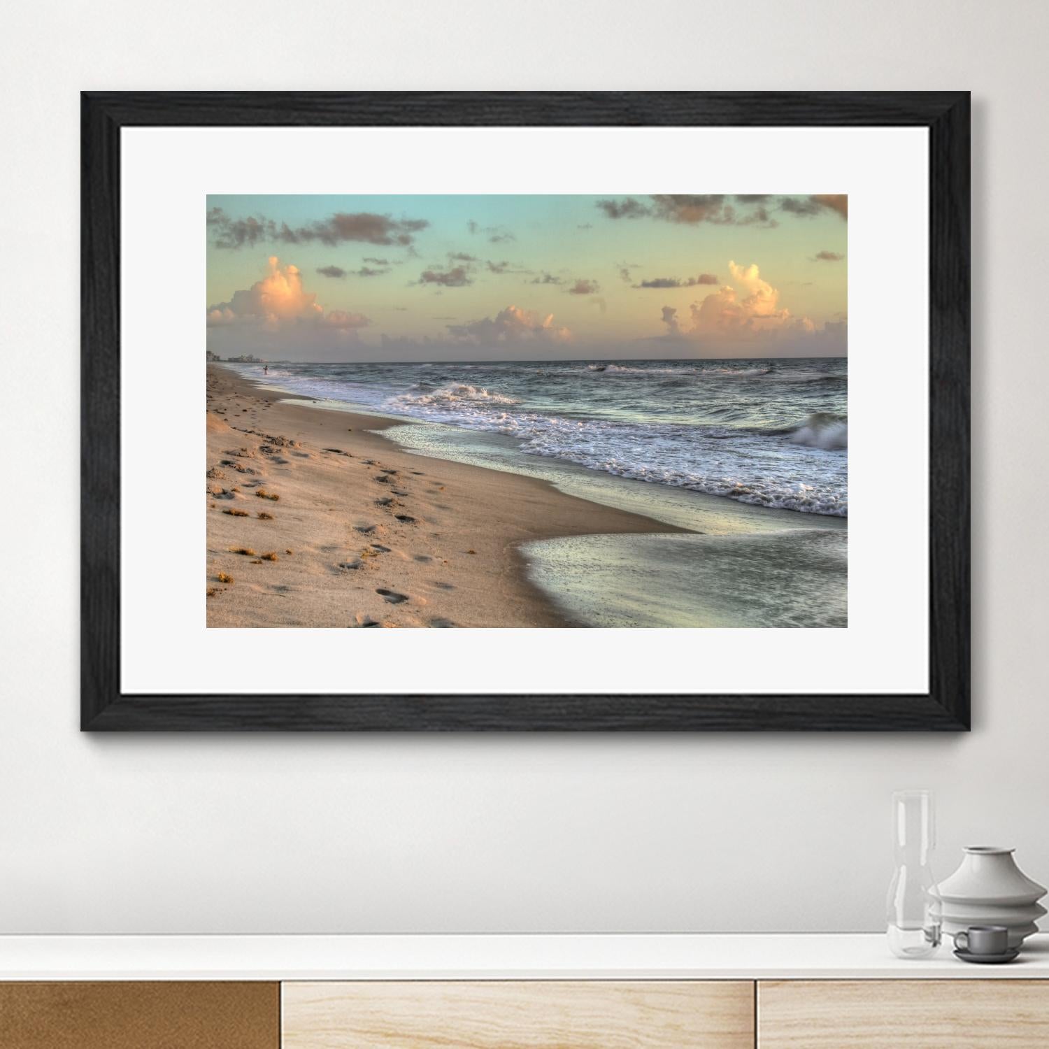 Indialantic 3 by Rene Griffith on GIANT ART - beige costal waves