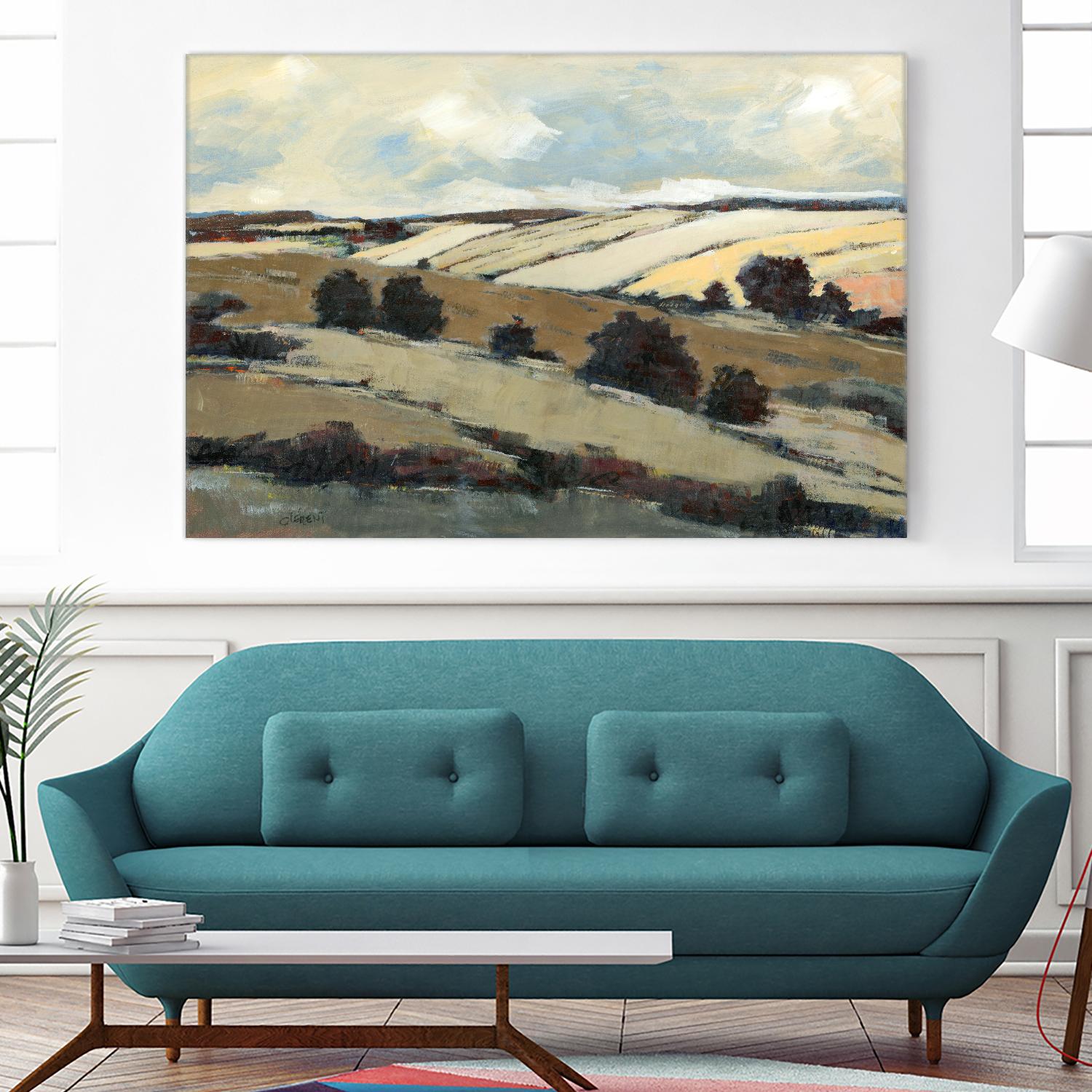 Serene Landscape 1 by Jacques Clement on GIANT ART - beige landscape champs