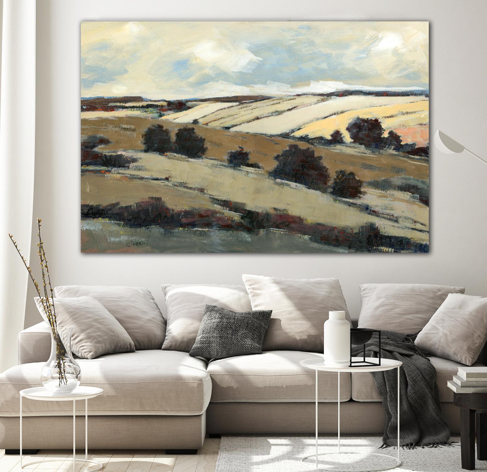 Serene Landscape 1 by Jacques Clement on GIANT ART - beige landscape champs