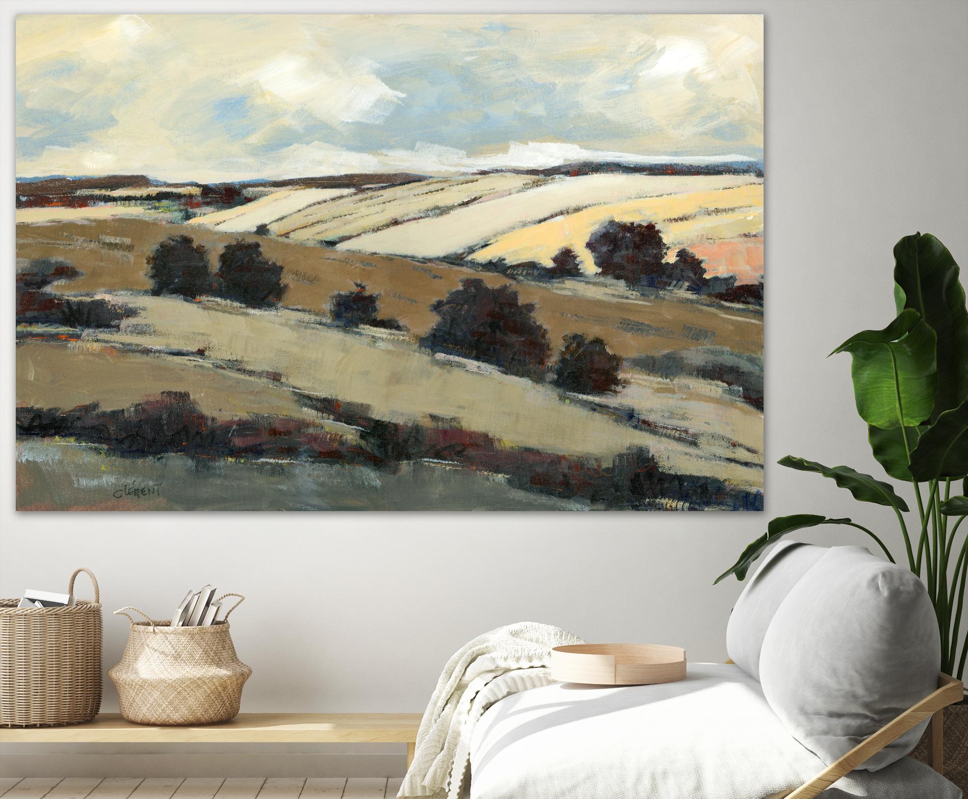 Serene Landscape 1 by Jacques Clement on GIANT ART - beige landscape champs