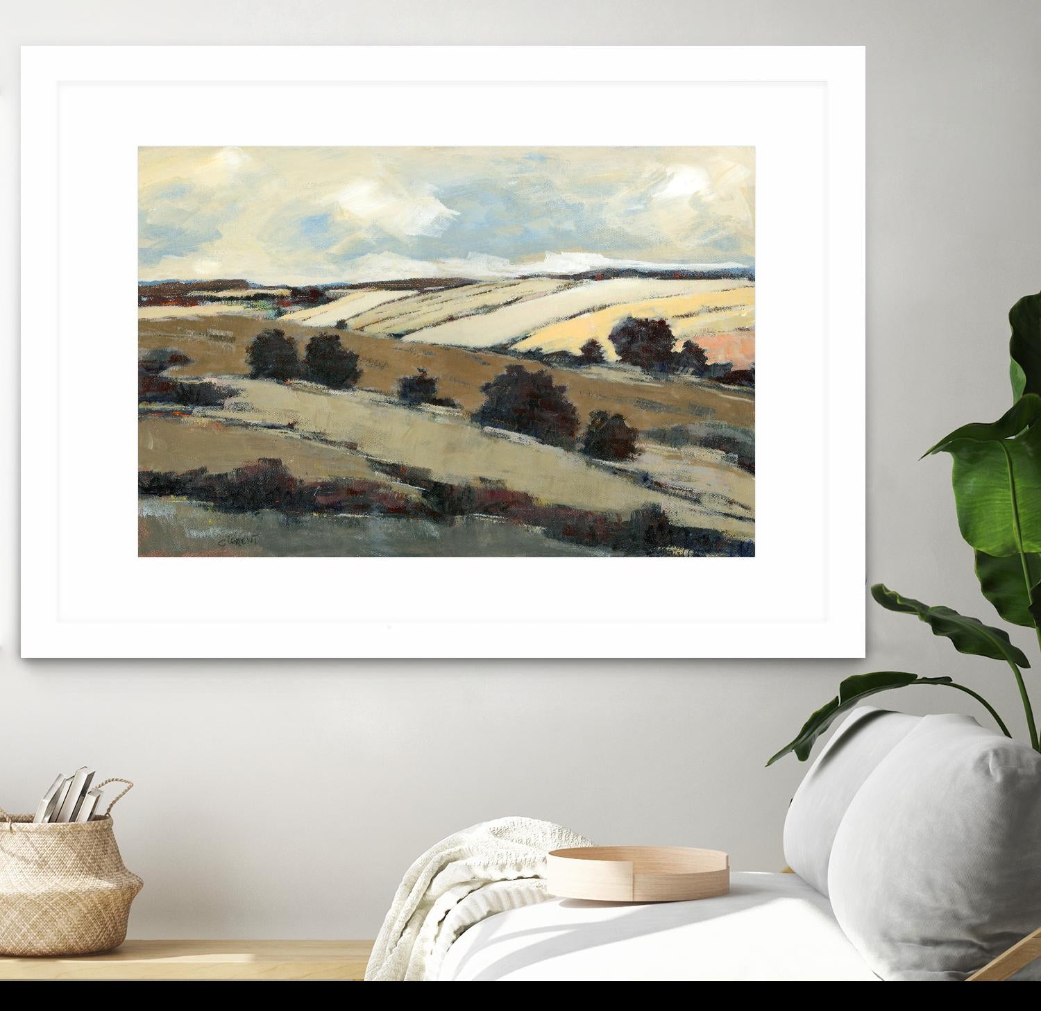 Serene Landscape 1 by Jacques Clement on GIANT ART - beige landscape champs