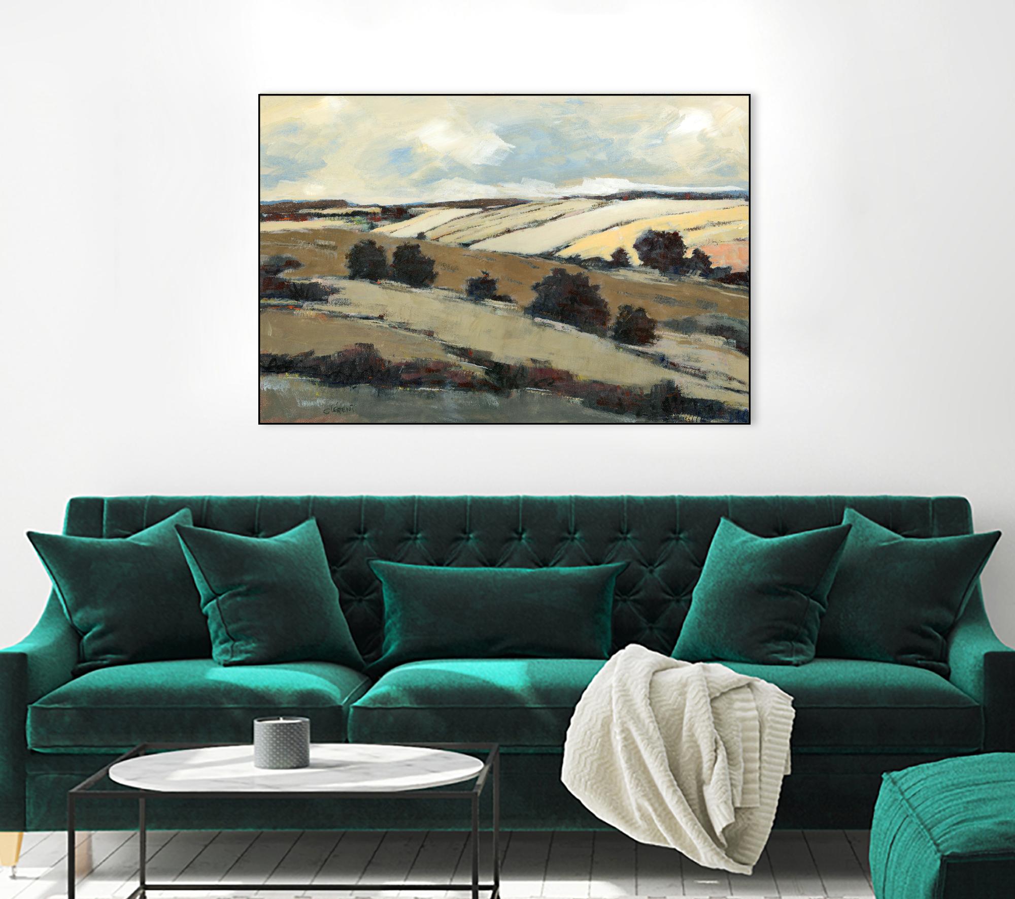 Serene Landscape 1 by Jacques Clement on GIANT ART - beige landscape champs