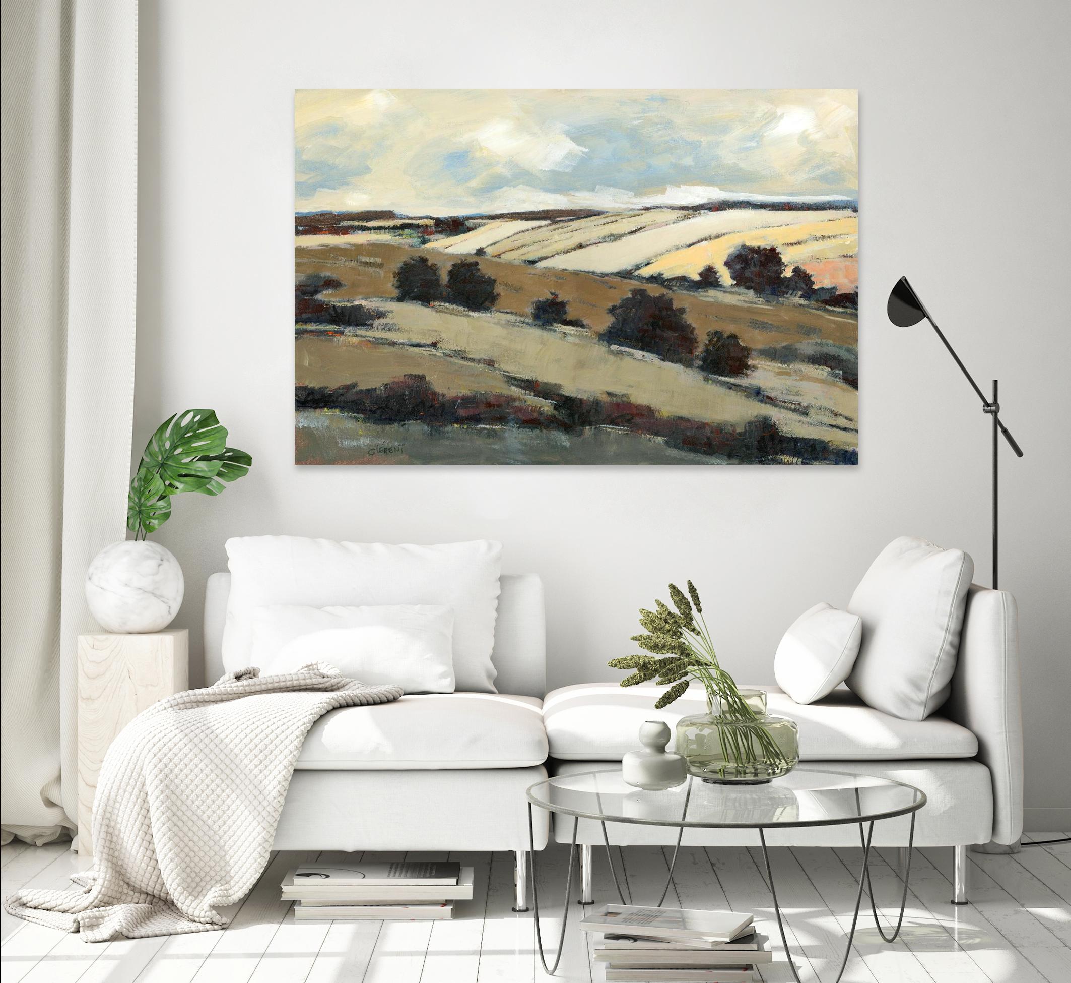 Serene Landscape 1 by Jacques Clement on GIANT ART - beige landscape champs