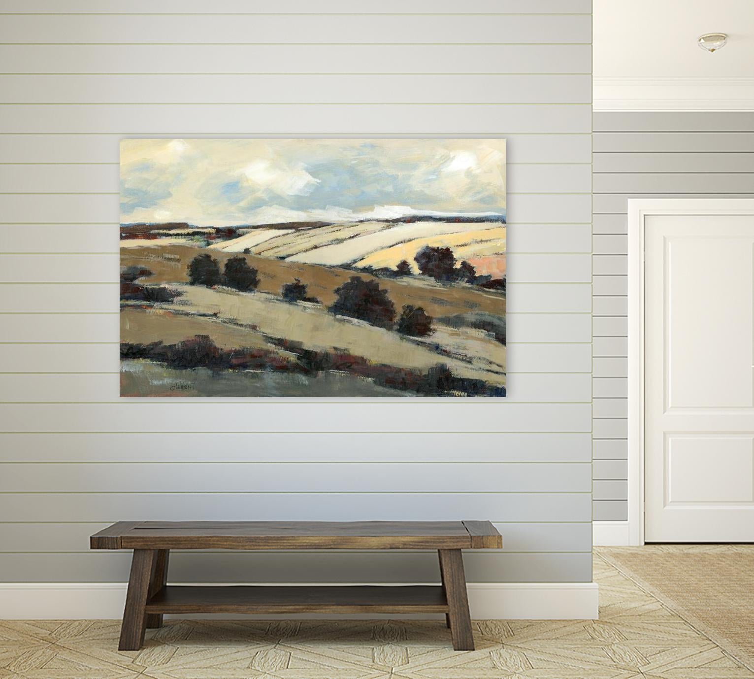 Serene Landscape 1 by Jacques Clement on GIANT ART - beige landscape champs