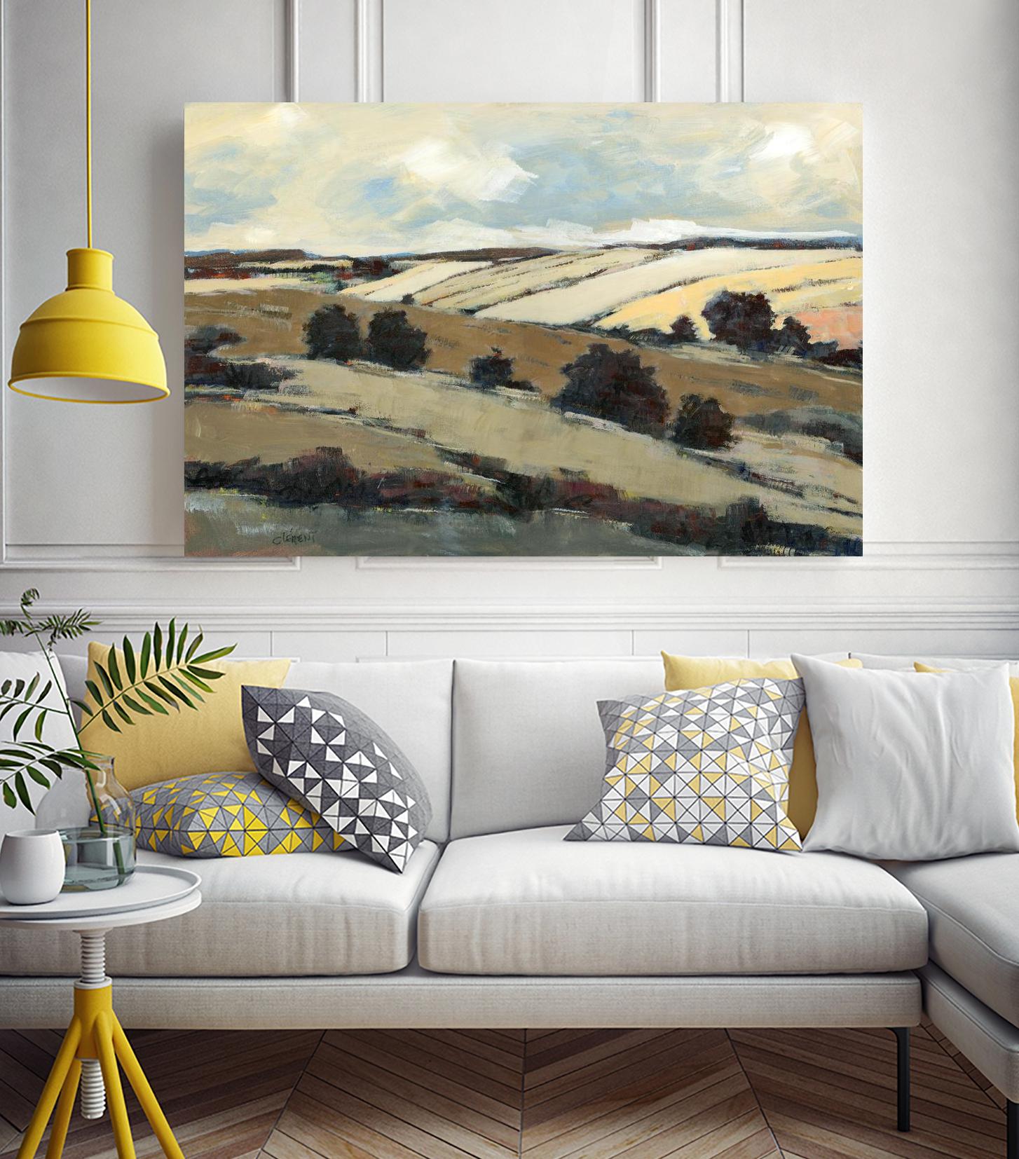 Serene Landscape 1 by Jacques Clement on GIANT ART - beige landscape champs