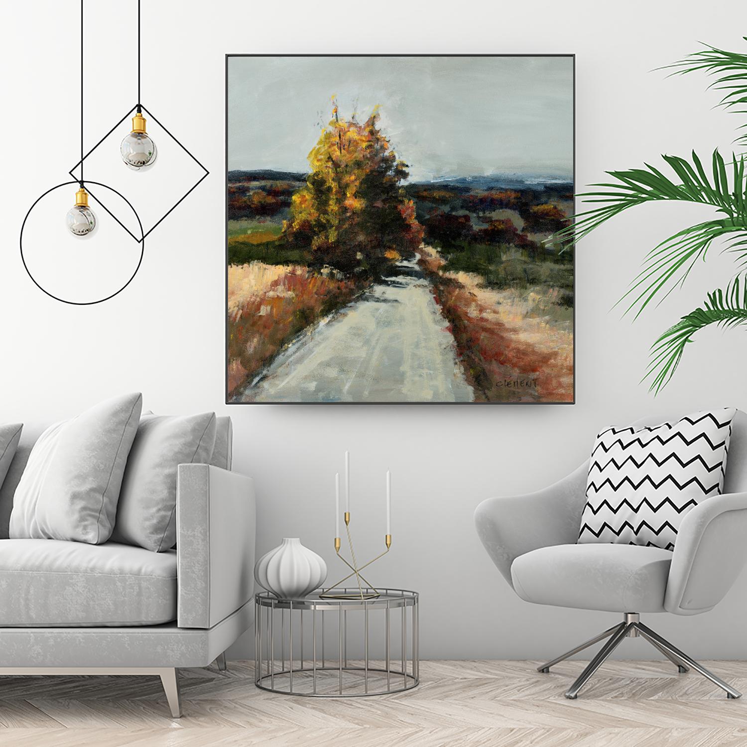 Serene Landscape 4 by Jacques Clement on GIANT ART - orange landscape path