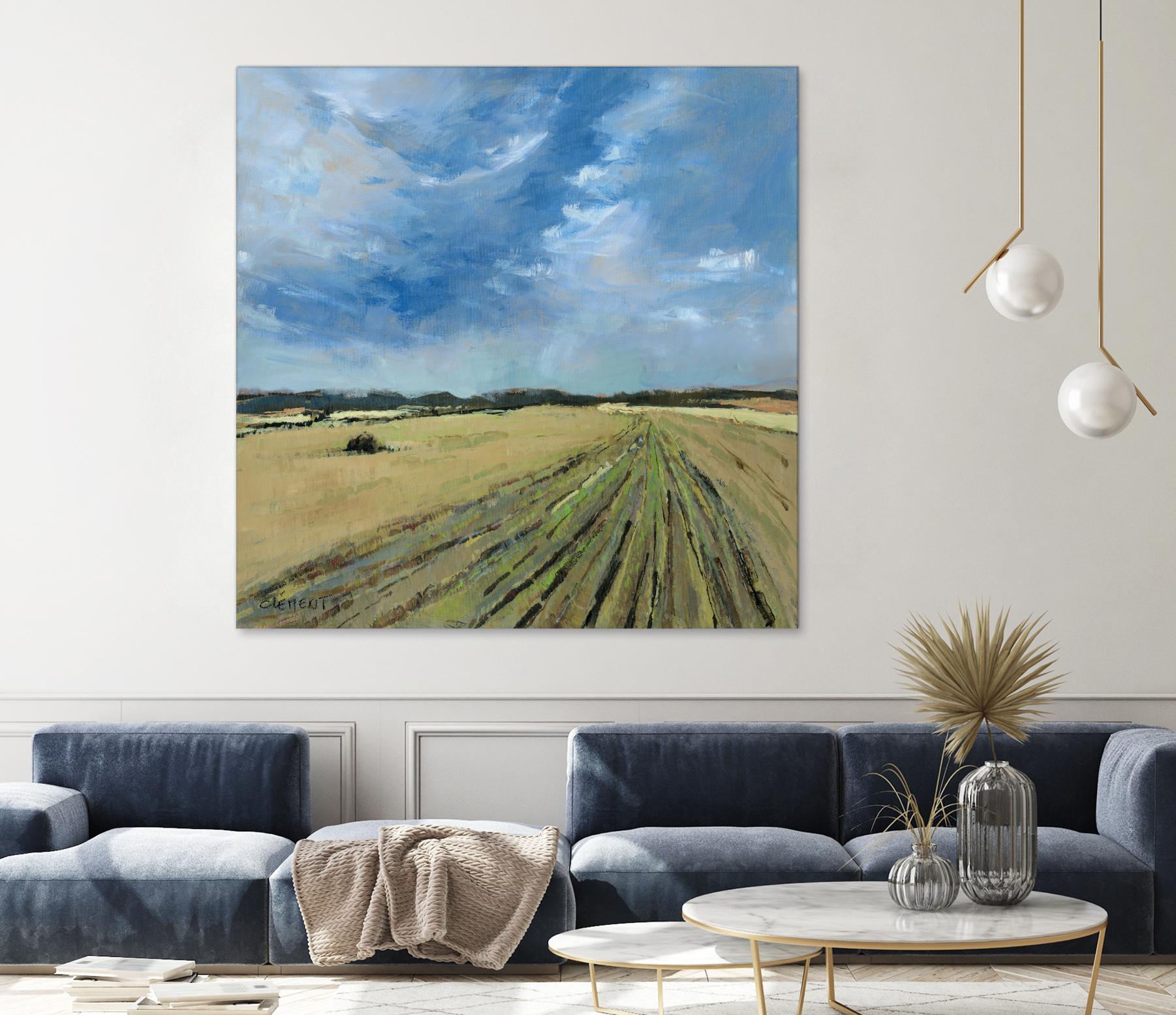 Serene Landscape 7 by Jacques Clement on GIANT ART - beige landscape cultivated