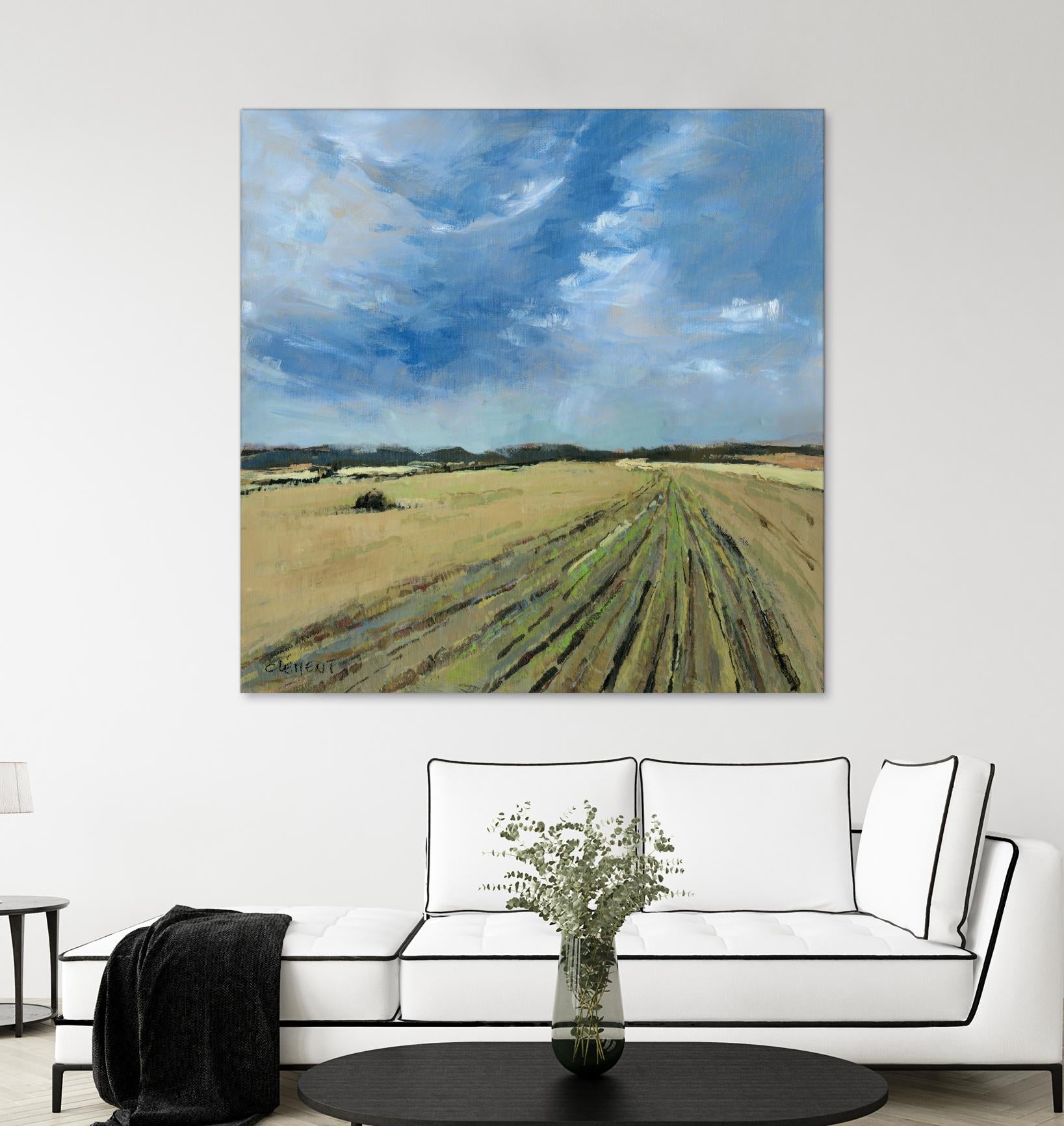Serene Landscape 7 by Jacques Clement on GIANT ART - beige landscape cultivated