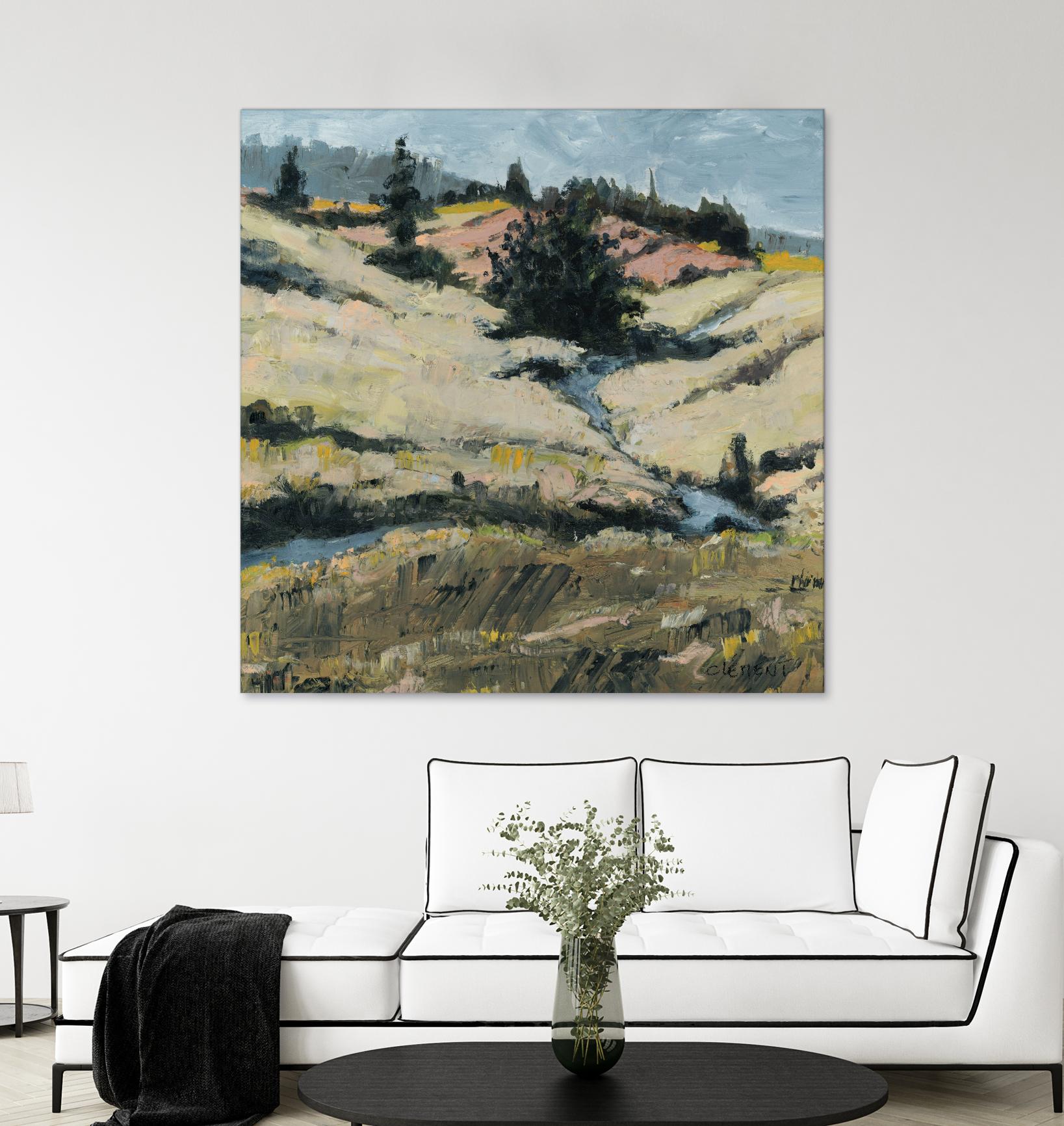 Serene Landscape 8 by Jacques Clement on GIANT ART - beige landscape hill