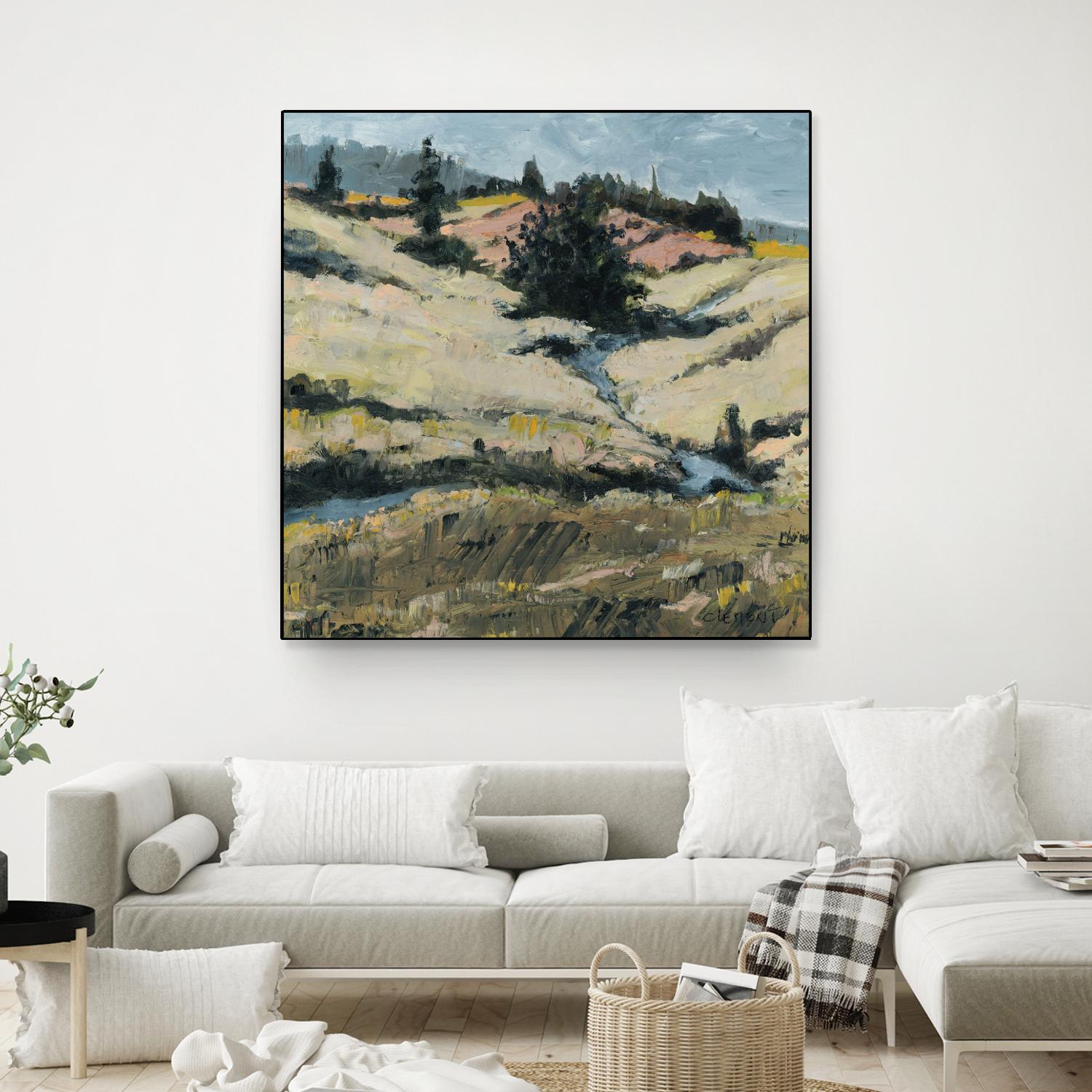 Serene Landscape 8 by Jacques Clement on GIANT ART - beige landscape hill