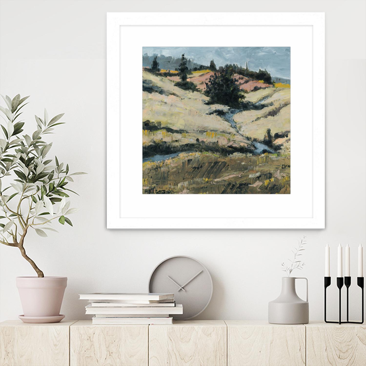 Serene Landscape 8 by Jacques Clement on GIANT ART - beige landscape hill