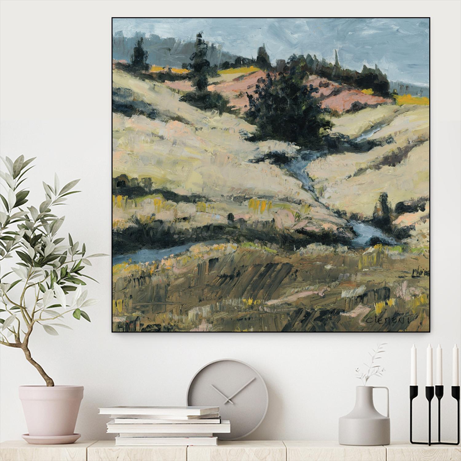 Serene Landscape 8 by Jacques Clement on GIANT ART - beige landscape hill