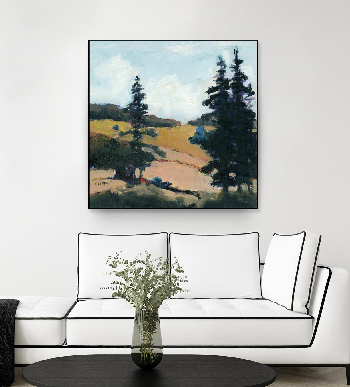 Trees 1 by Jacques Clement on GIANT ART - gold landscape sapins