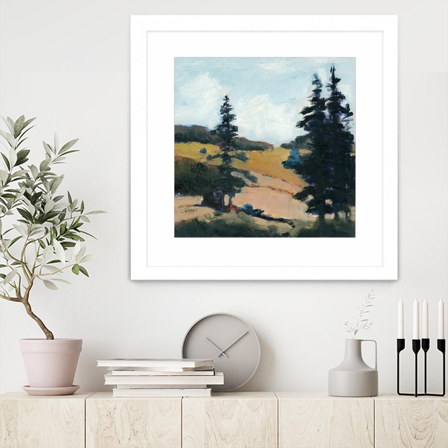 Trees 1 by Jacques Clement on GIANT ART - gold landscape sapins