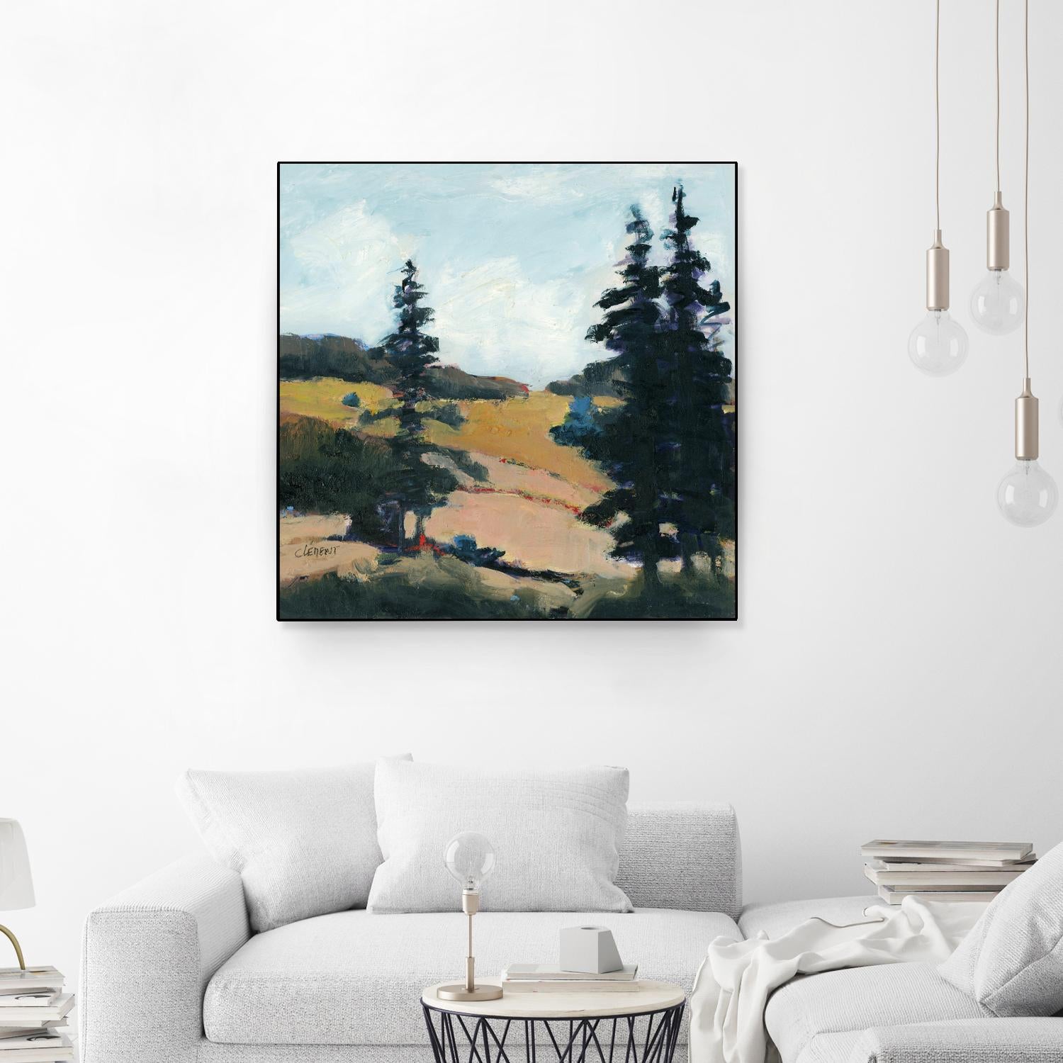 Trees 1 by Jacques Clement on GIANT ART - gold landscape sapins