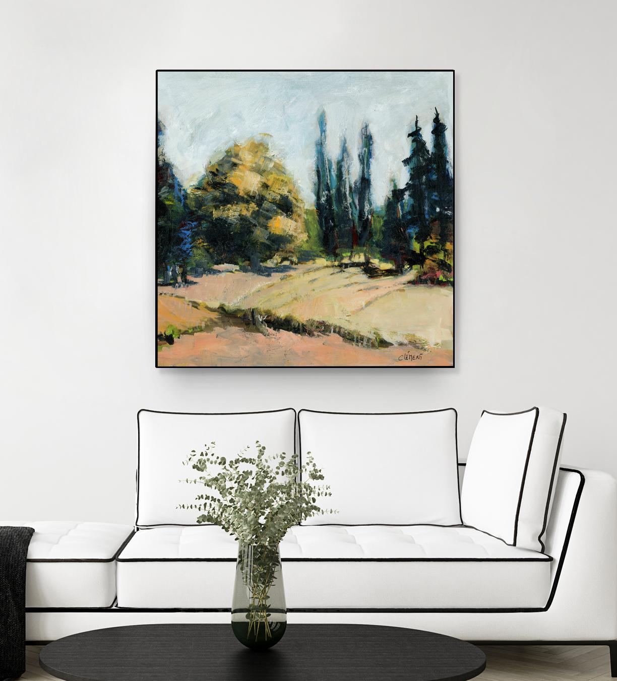 Trees 2 by Jacques Clement on GIANT ART - beige landscape field