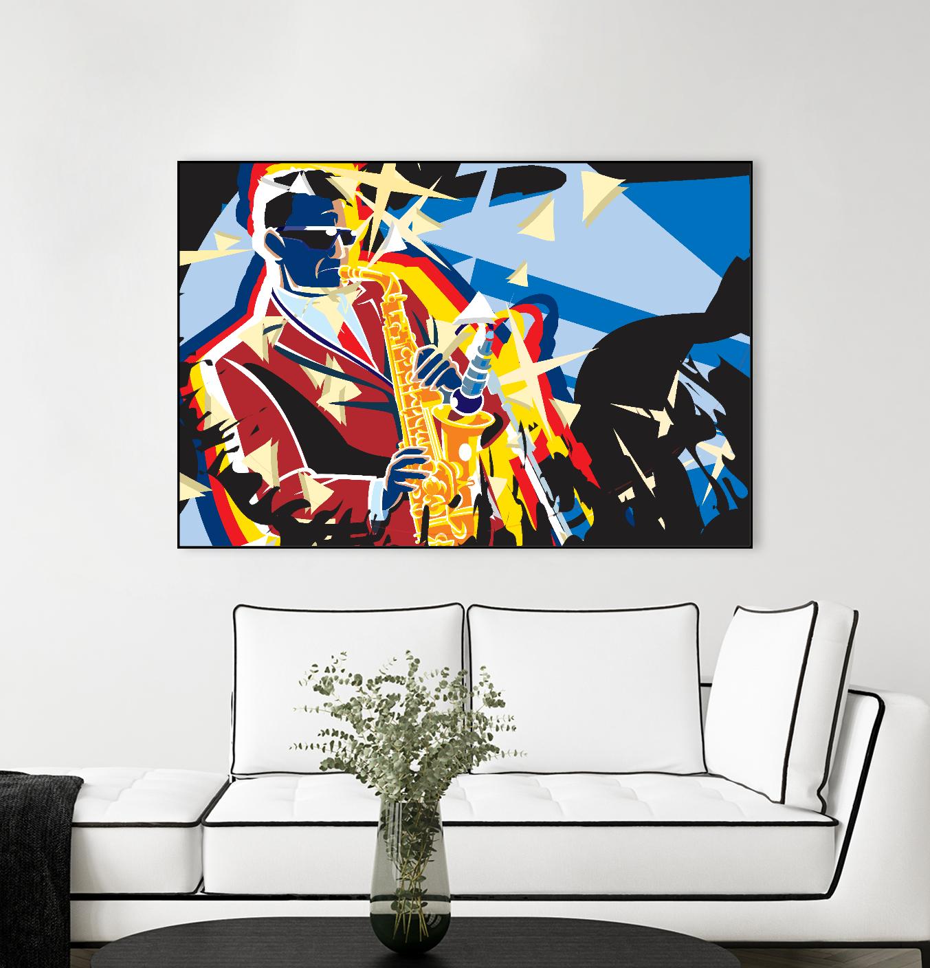 Saxo Flash by Ray Lengelé on GIANT ART - blue animé saxo