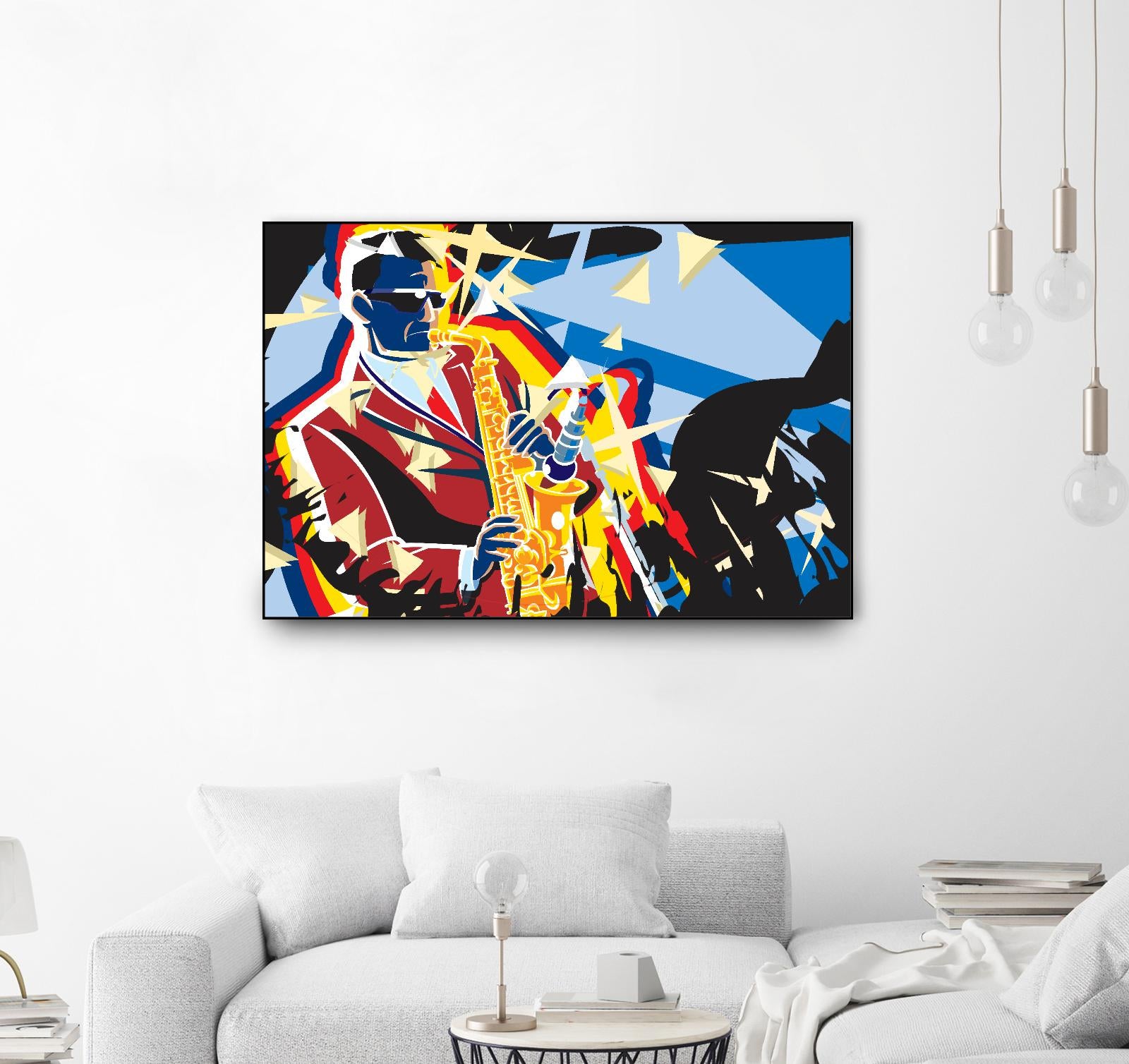 Saxo Flash by Ray Lengelé on GIANT ART - blue animé saxo