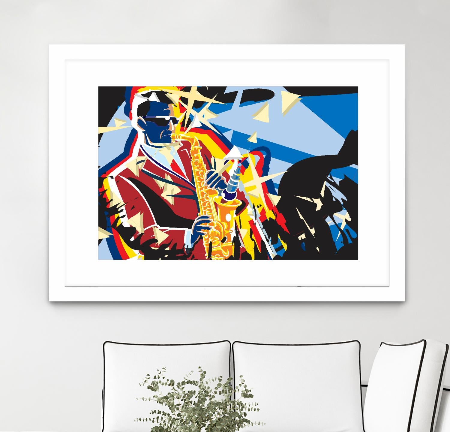 Saxo Flash by Ray Lengelé on GIANT ART - blue animé saxo