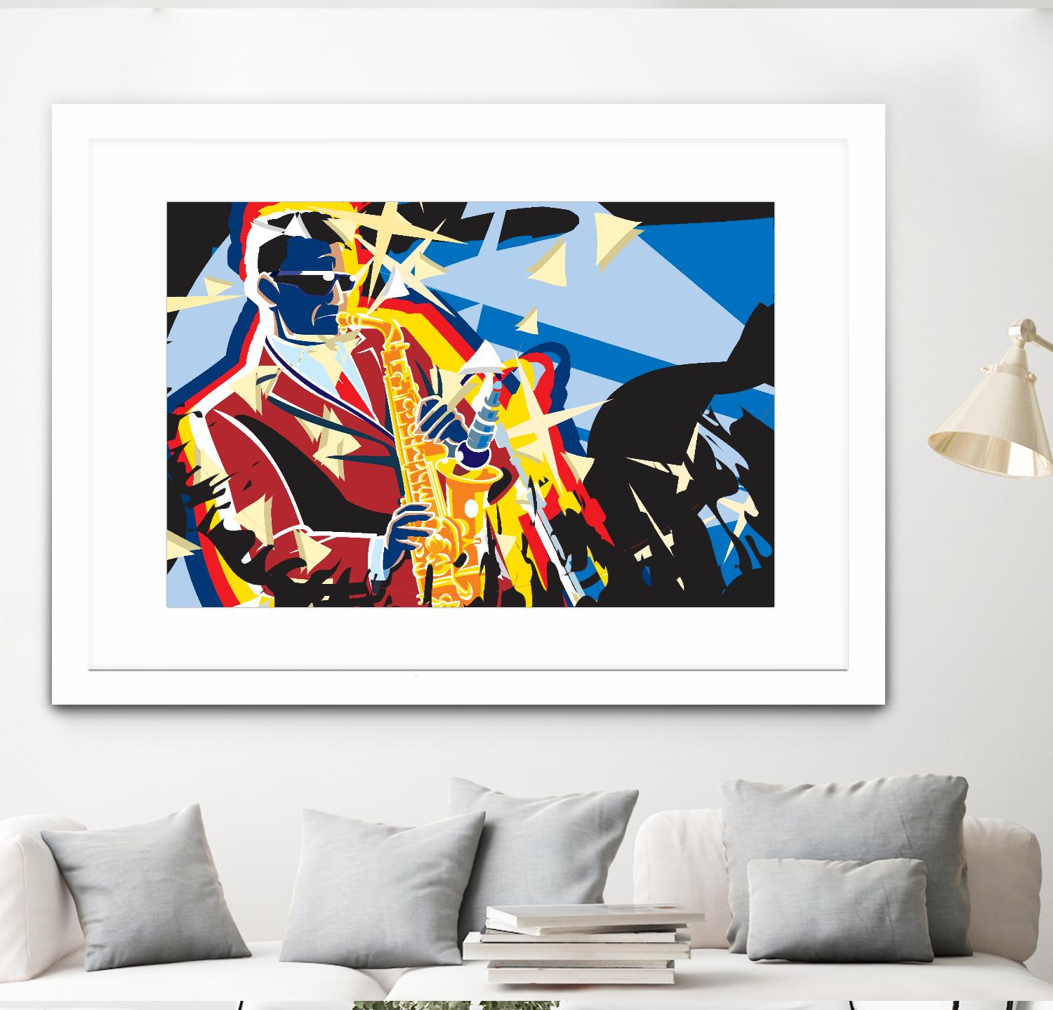 Saxo Flash by Ray Lengelé on GIANT ART - blue animé saxo