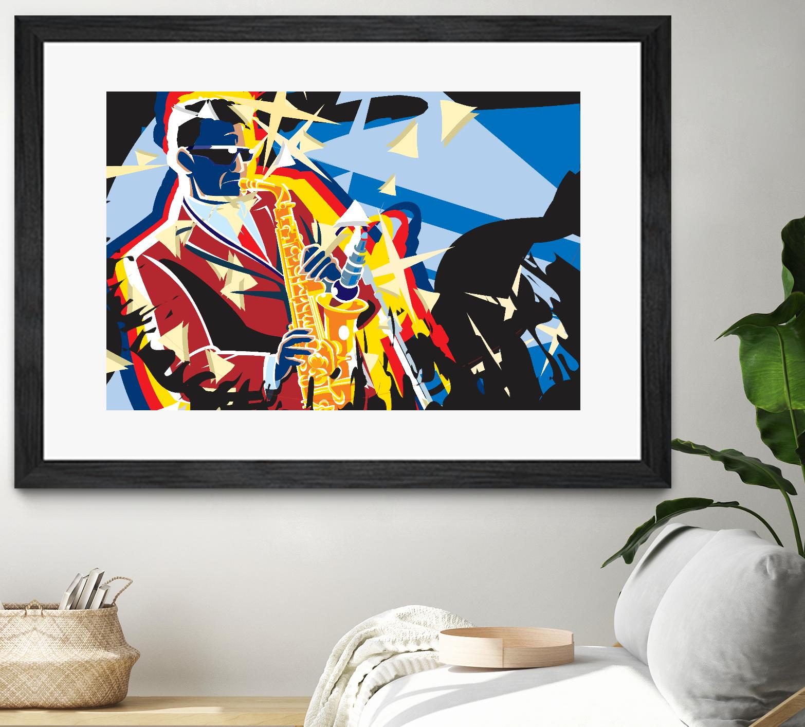 Saxo Flash by Ray Lengelé on GIANT ART - blue animé saxo