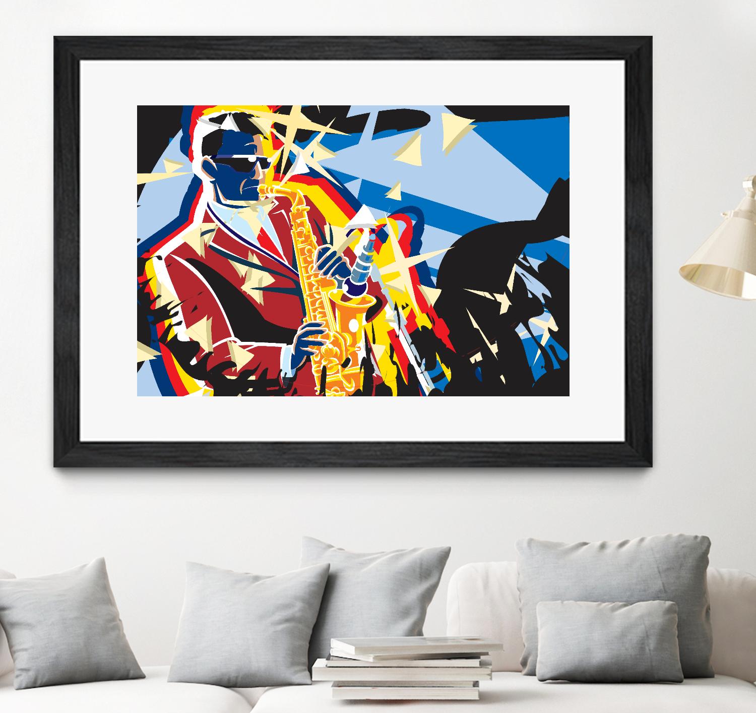 Saxo Flash by Ray Lengelé on GIANT ART - blue animé saxo