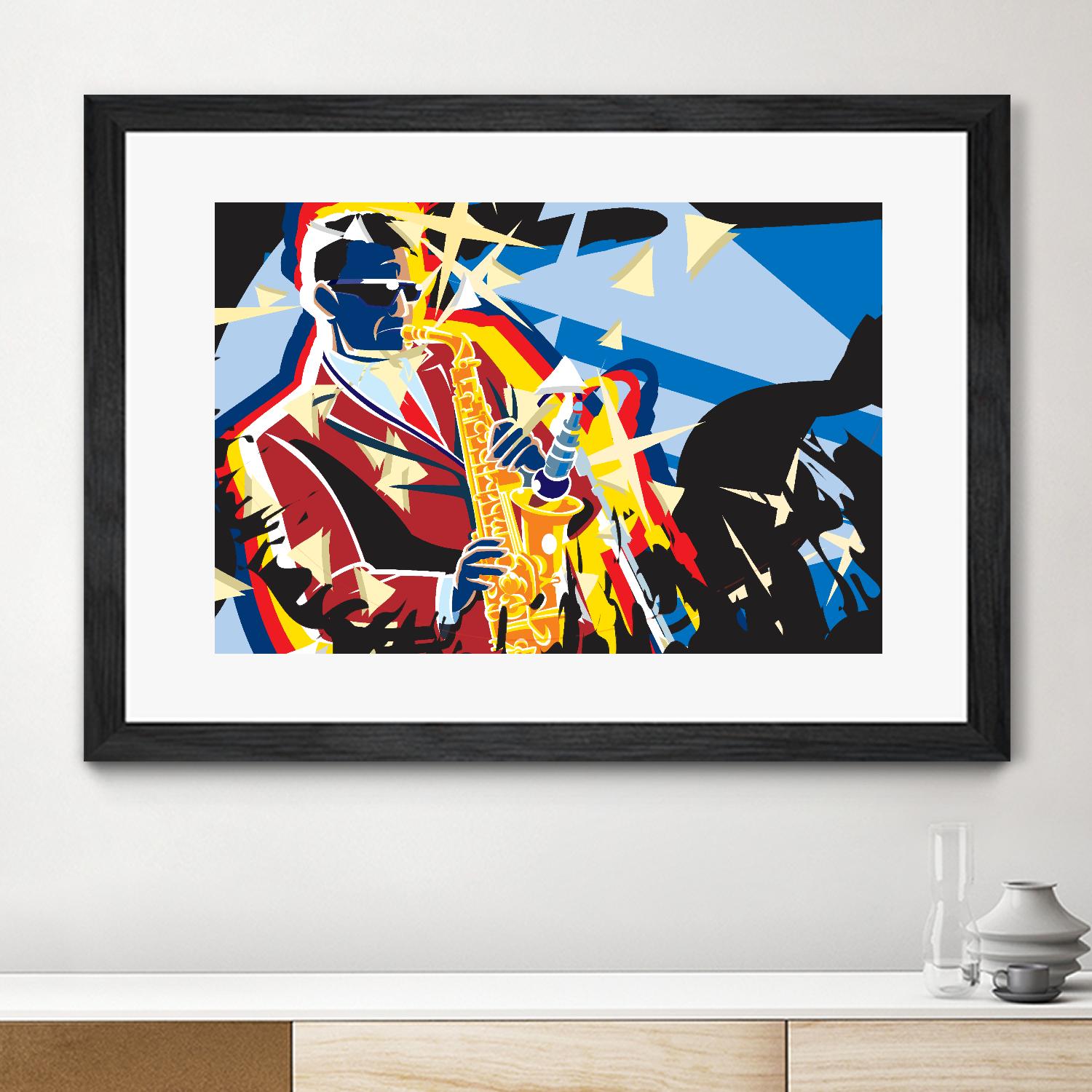 Saxo Flash by Ray Lengelé on GIANT ART - blue animé saxo