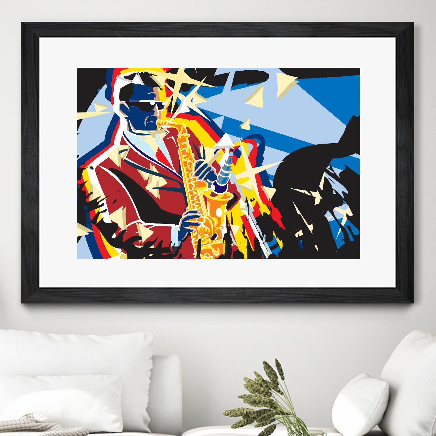 Saxo Flash by Ray Lengelé on GIANT ART - blue animé saxo