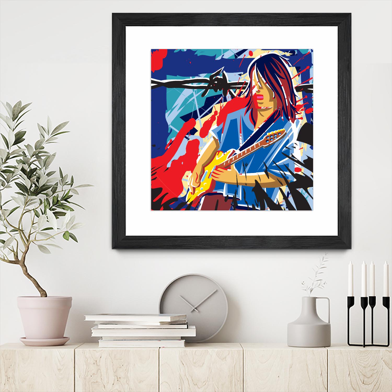 Bloody Blues by Ray Lengelé on GIANT ART - red animé musicien