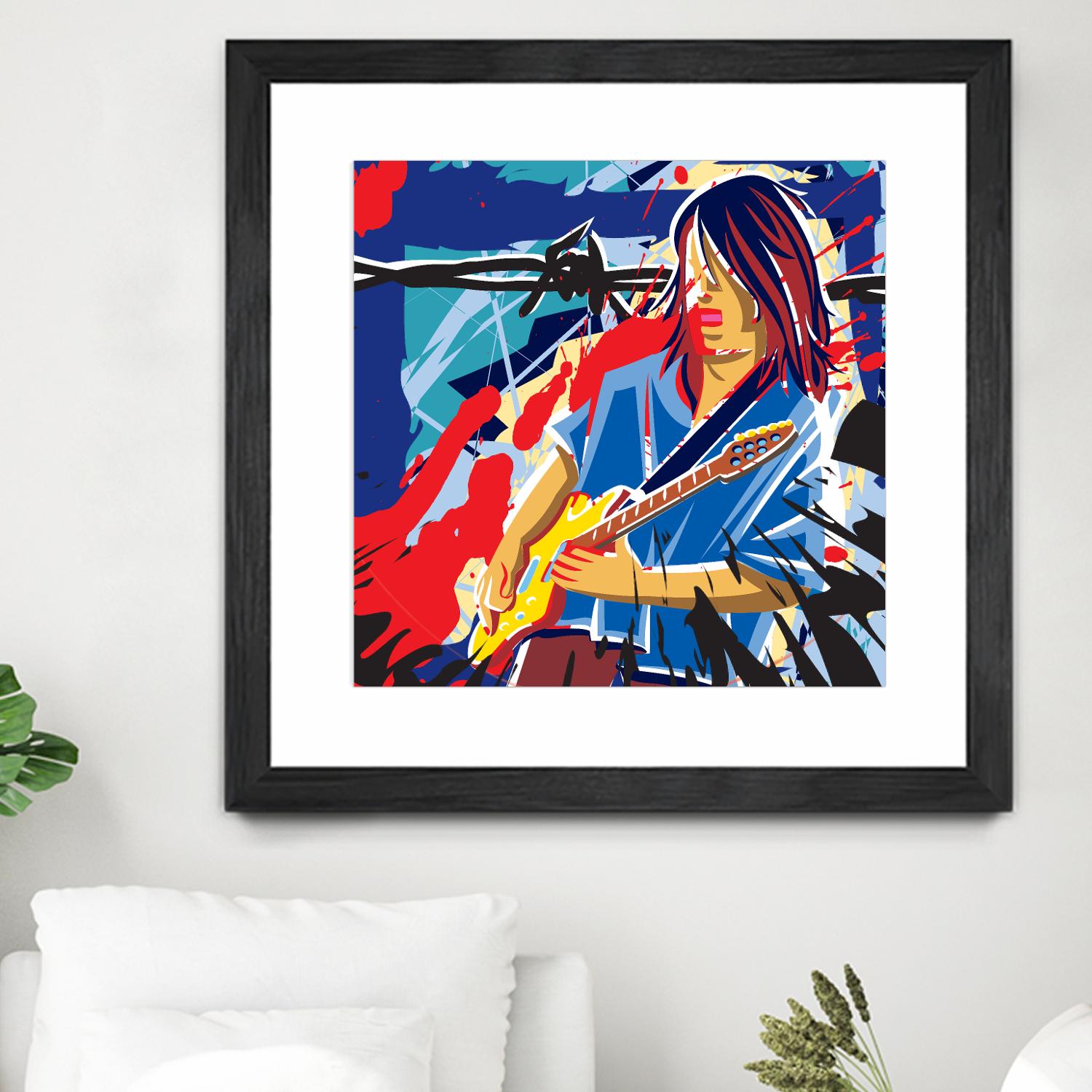 Bloody Blues by Ray Lengelé on GIANT ART - red animé musicien