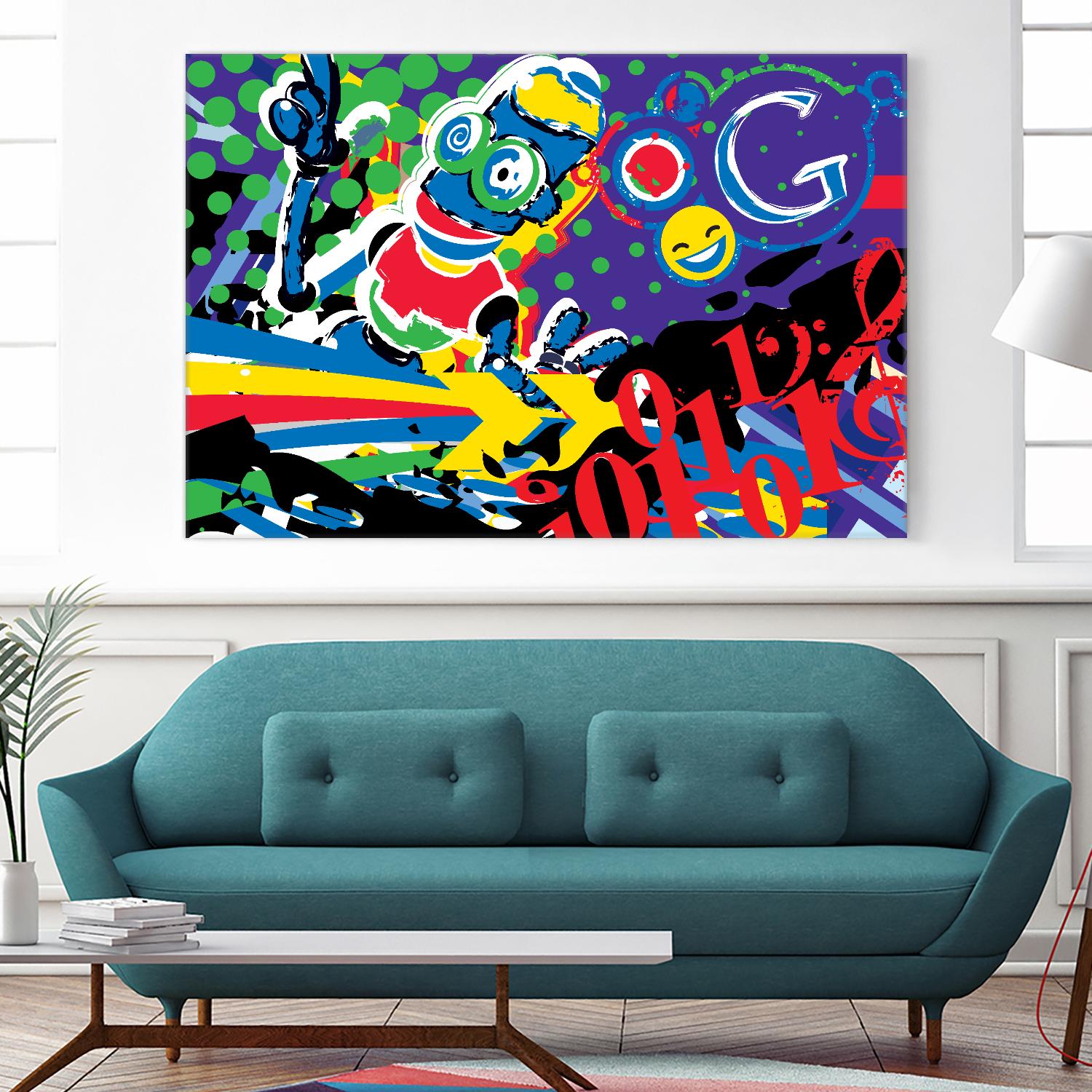 Robot Google by Ray Lengelé on GIANT ART - red typography pop-art