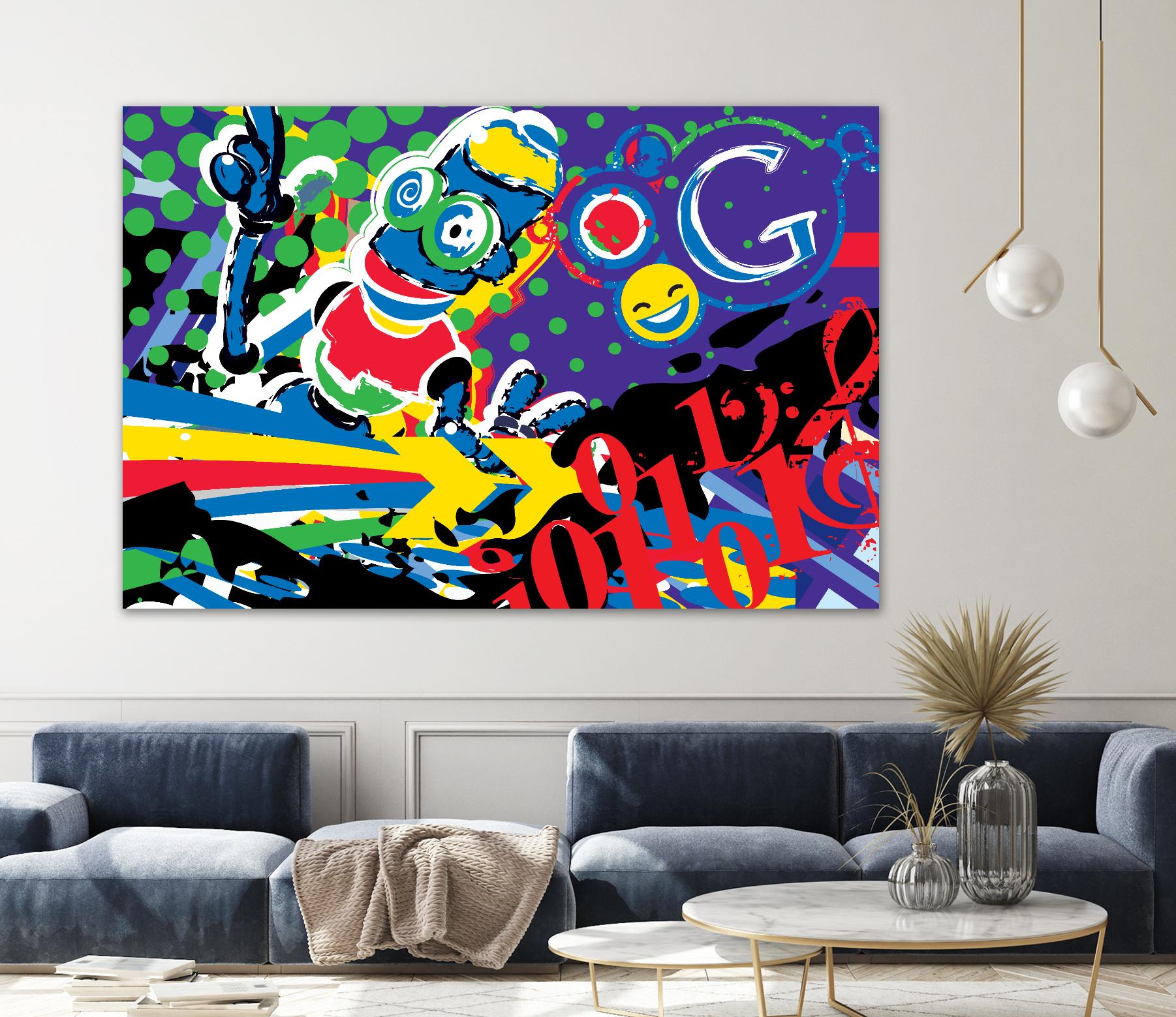 Robot Google by Ray Lengelé on GIANT ART - red typography pop-art