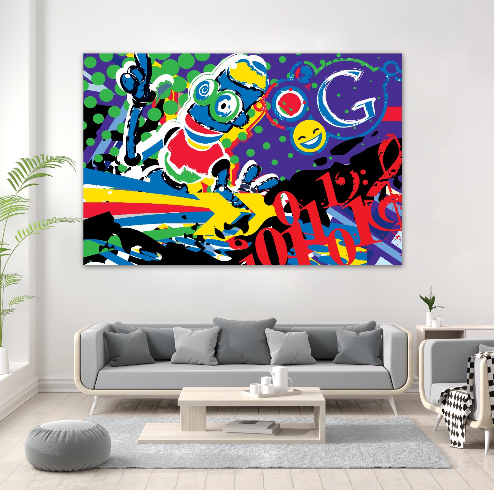 Robot Google by Ray Lengelé on GIANT ART - red typography pop-art